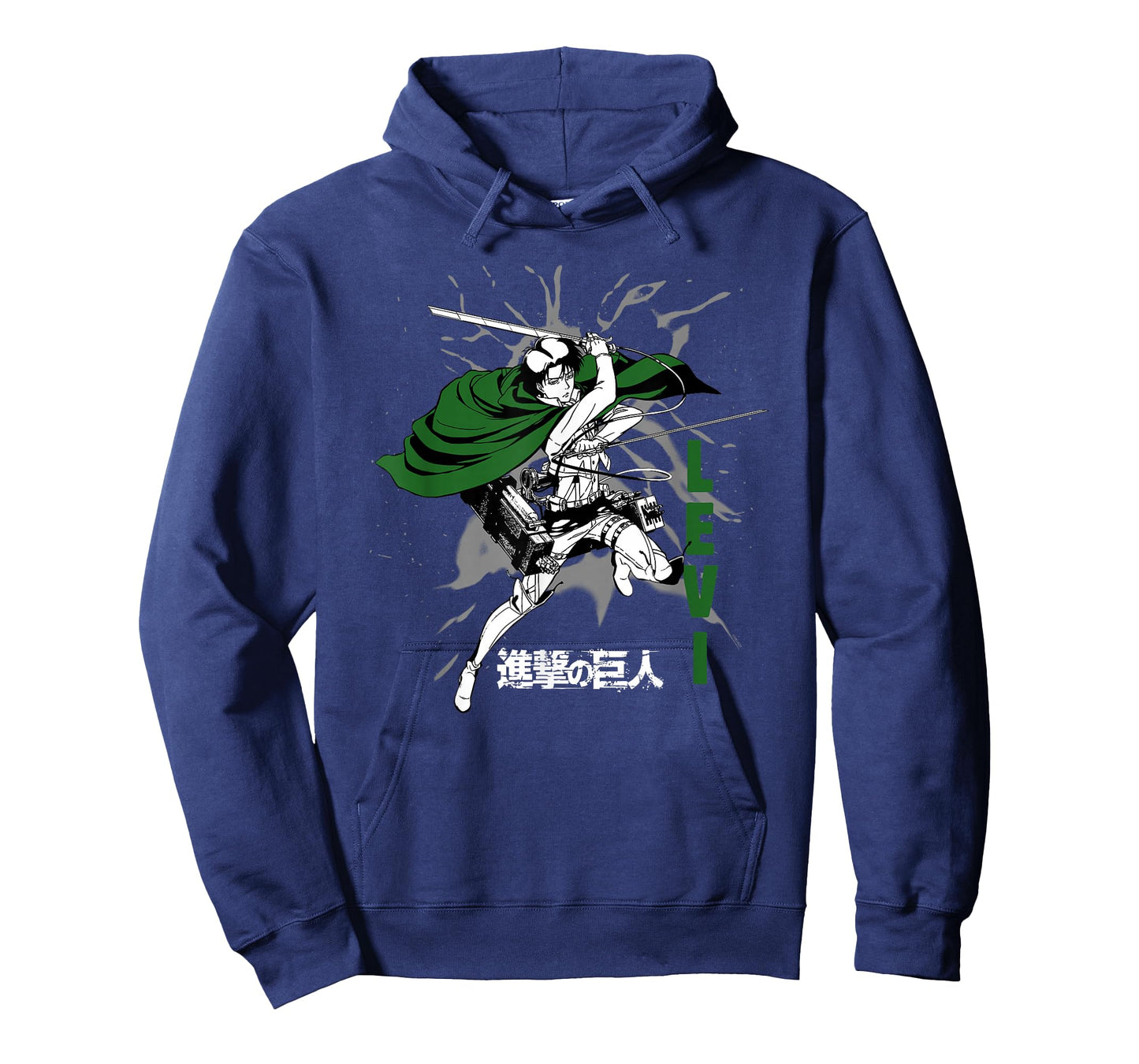 Attack on Titan Levi Swirls Attack Pose and Logo Anime T-Shirt