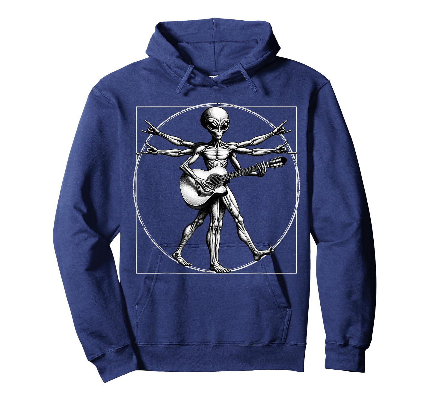 Vitruvian Man Alien Guitarist Funny Music Festival Rock On A T-Shirt