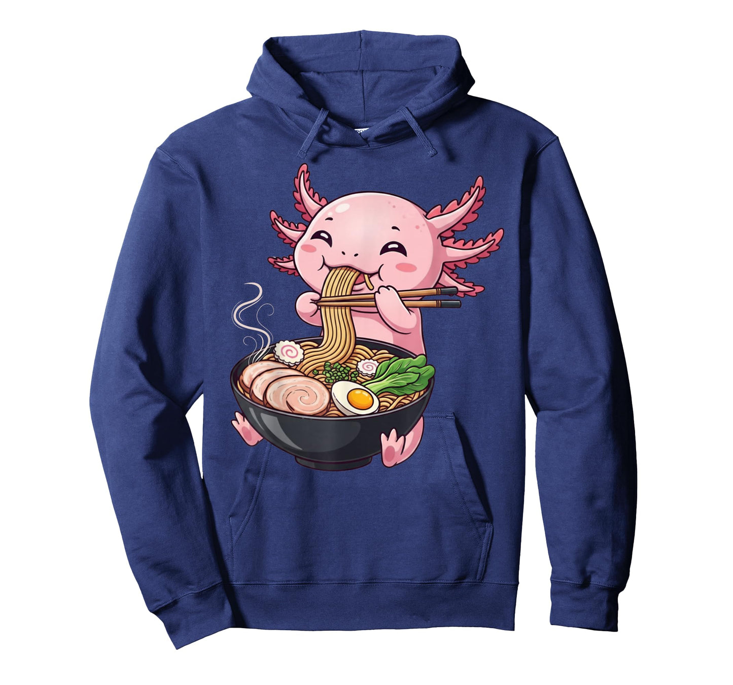 Funny Axolotl Eating Ramen Graphic Tee Japanese Kawaii Anime T-Shirt