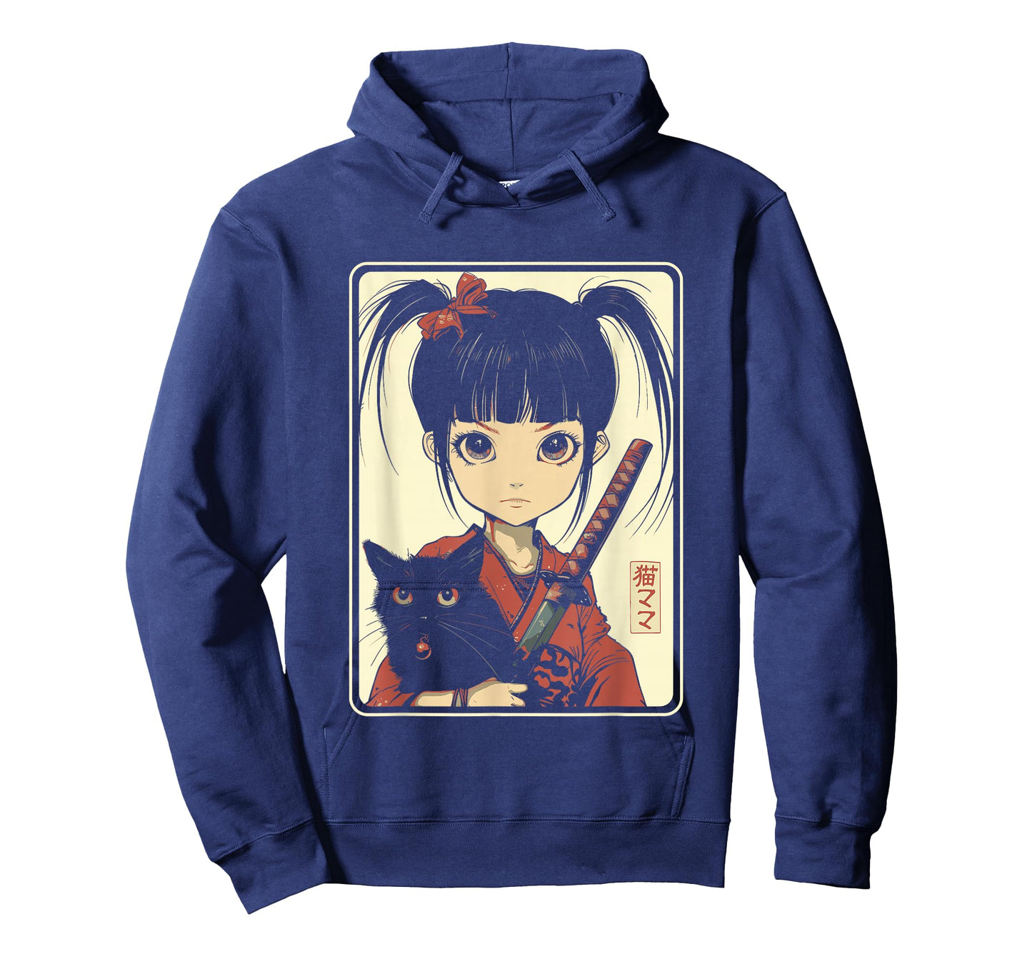 Japanese Gothic Kawaii Anime Samurai Cat Mom Woman Girls T-Shirt