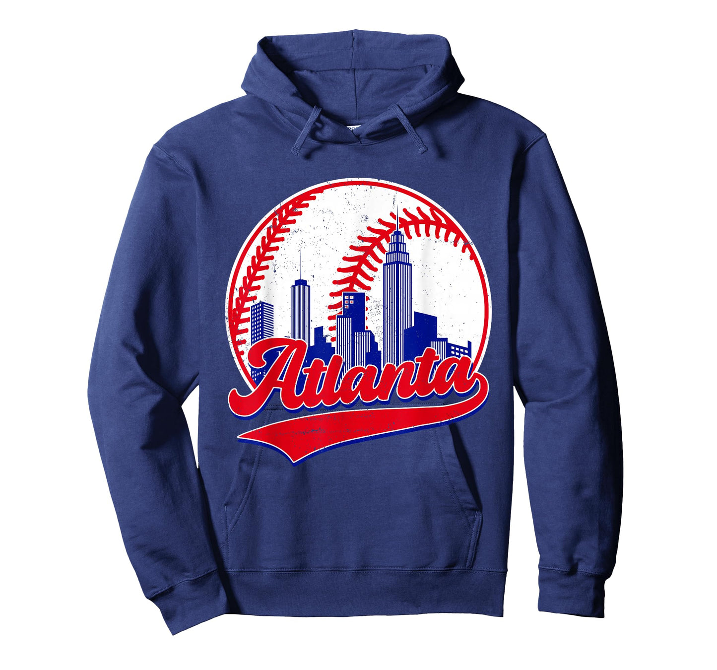 Retro Baseball Player Lover Atlanta Distressed Game Day T-Shirt