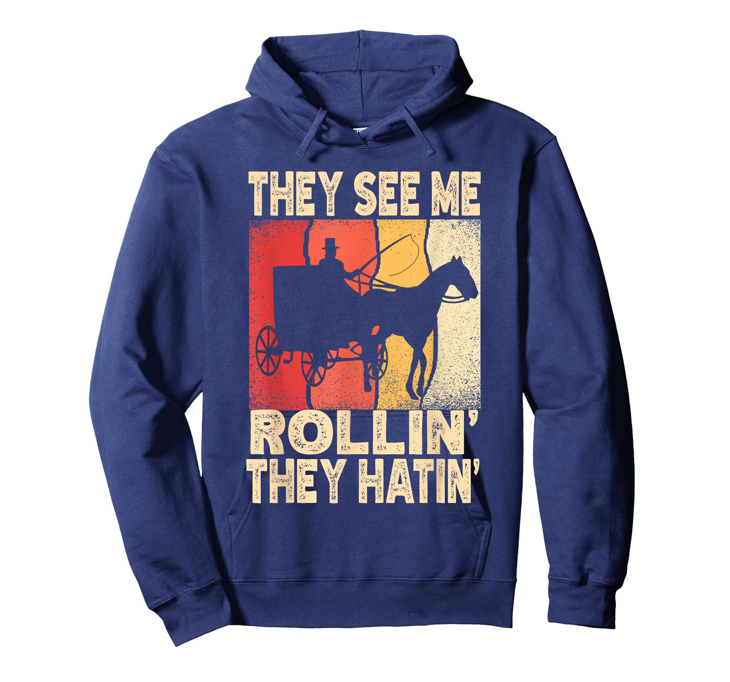 They See Me Rollin' They Hatin' Funny Amish Wagon Retro T-Shirt