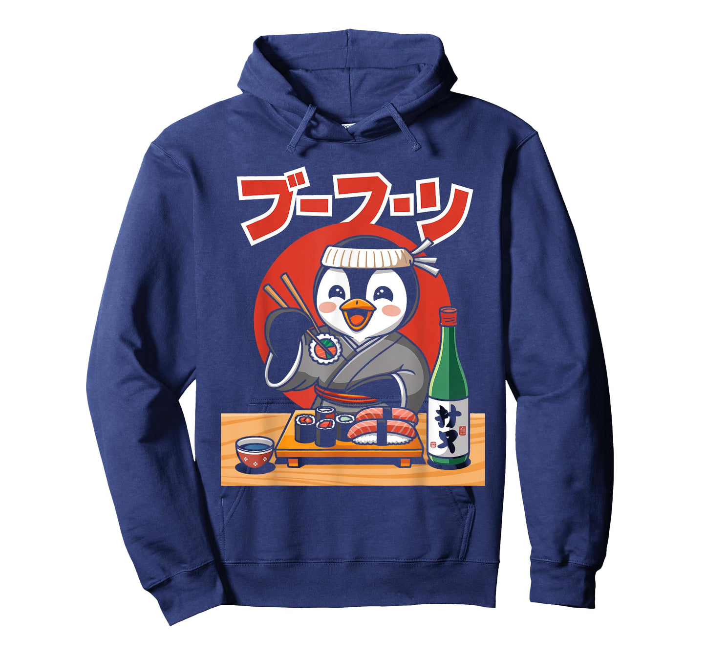 Penguin Japanese Eating Sushi Chef Kawaii Ramen Anime T-Shirt