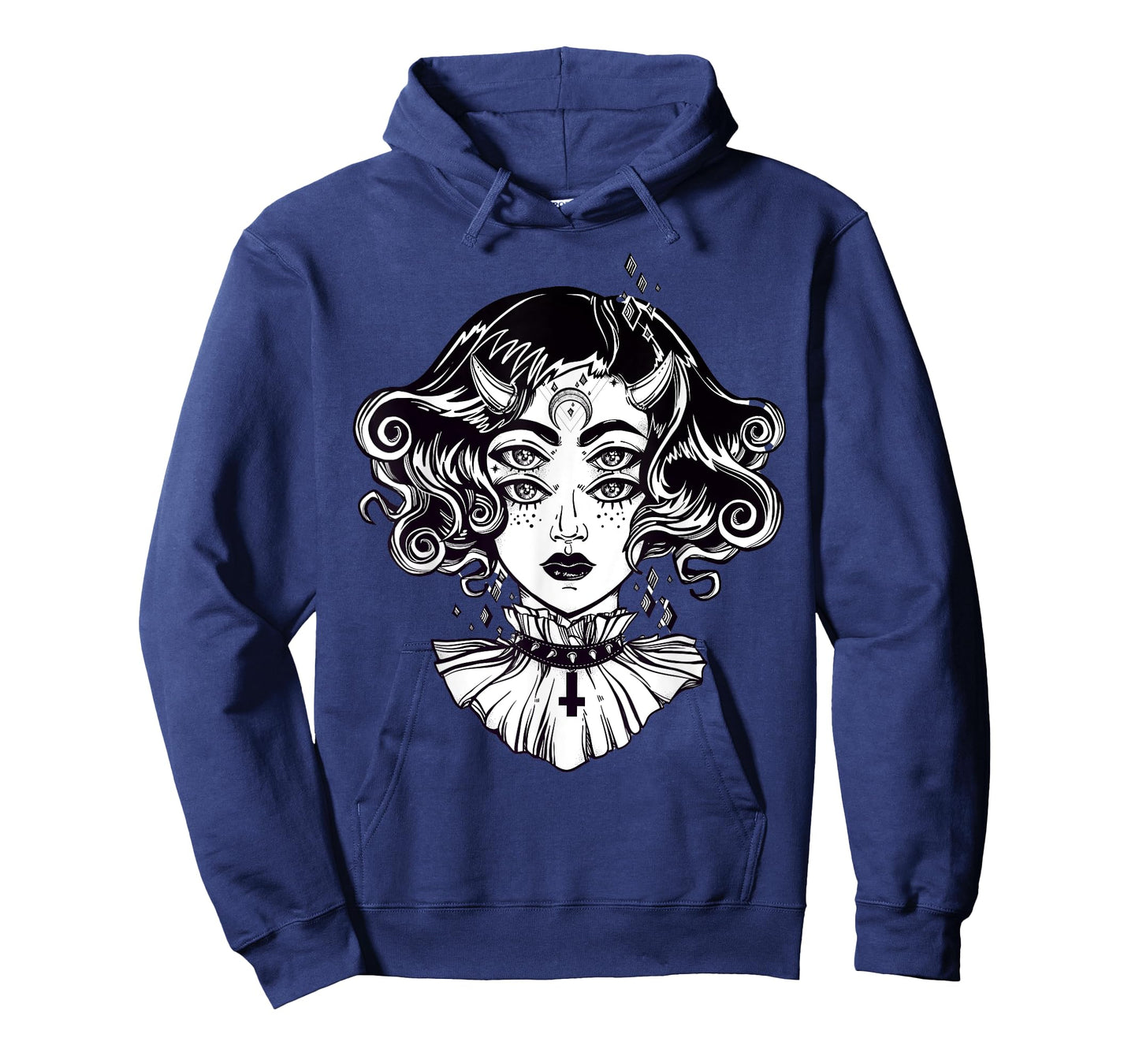 Horned Devil Girl Tshirt - Satanic Halloween Glitch Goth Tee T-Shirt
