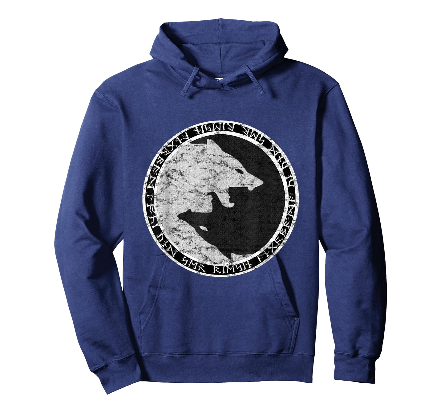 Fenrir Wolf Of Odin With Norse Runes Distressed T-Shirt T-Shirt