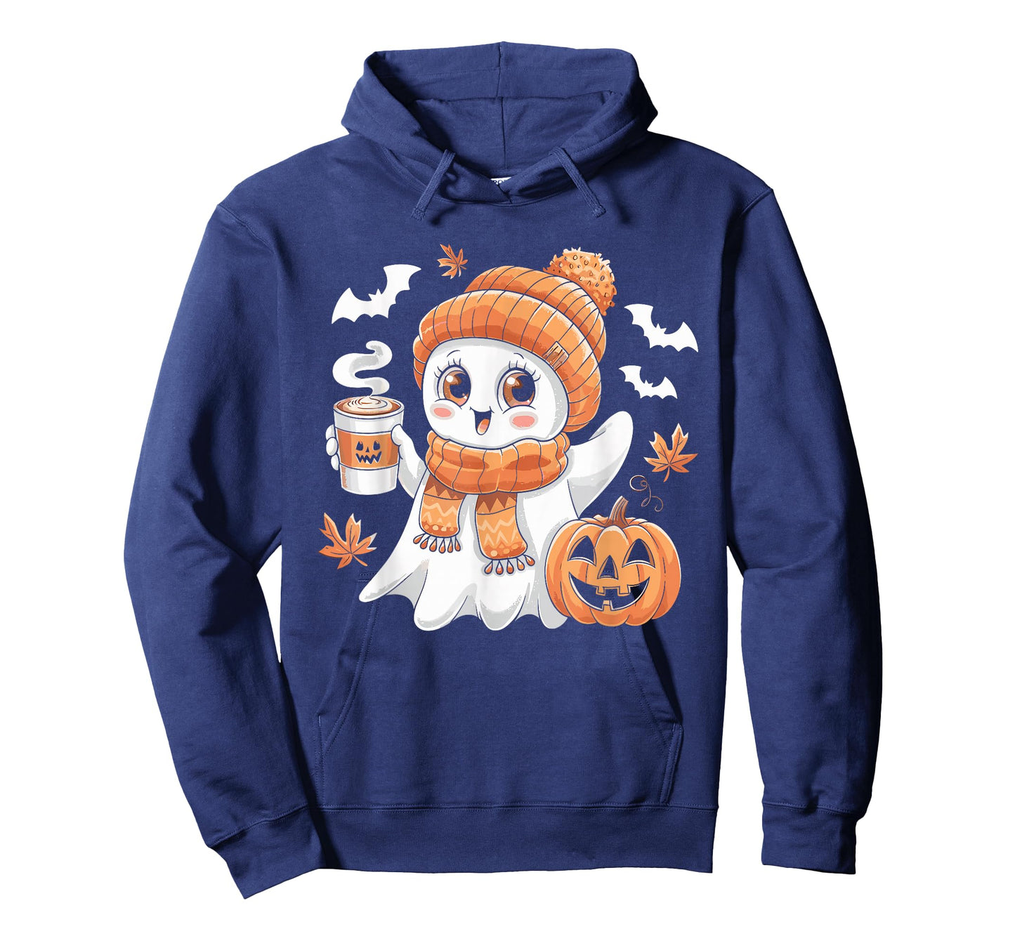 Cute Ghost Drinking Coffee Halloween Ghost Ice Coffee Womens T-Shirt