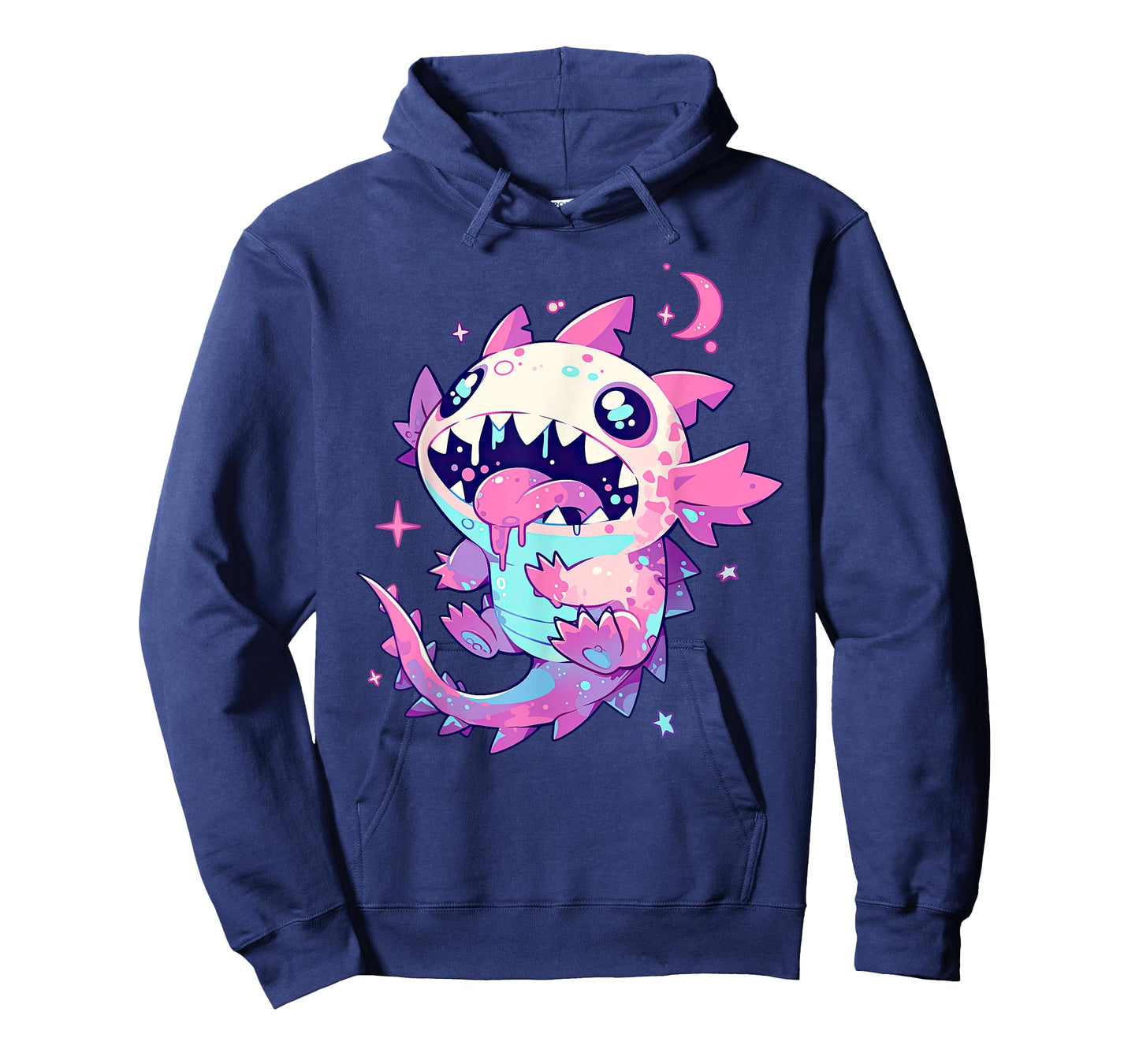 Kawaii Pastel Goth Creepy Cute Pink Zombie Axolotl T-Shirt