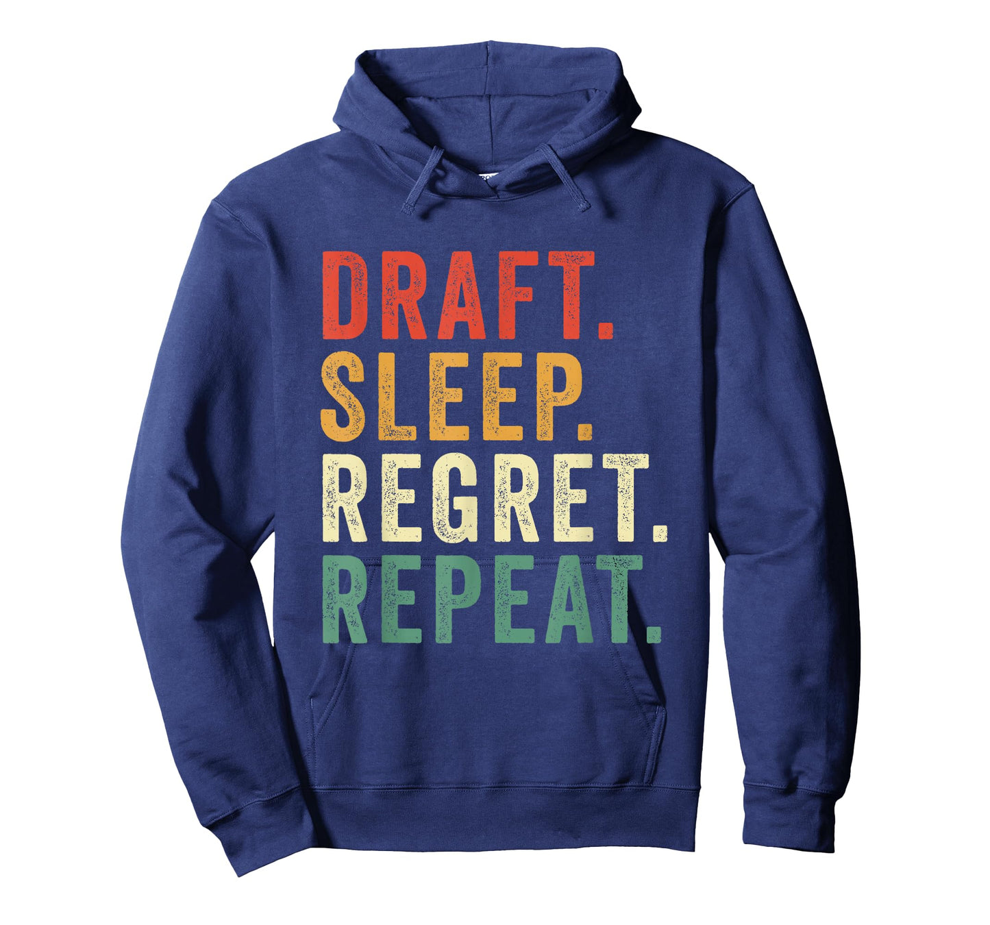 Draft Sleep Regret Repeat Funny Fantasy Football Player T-Shirt