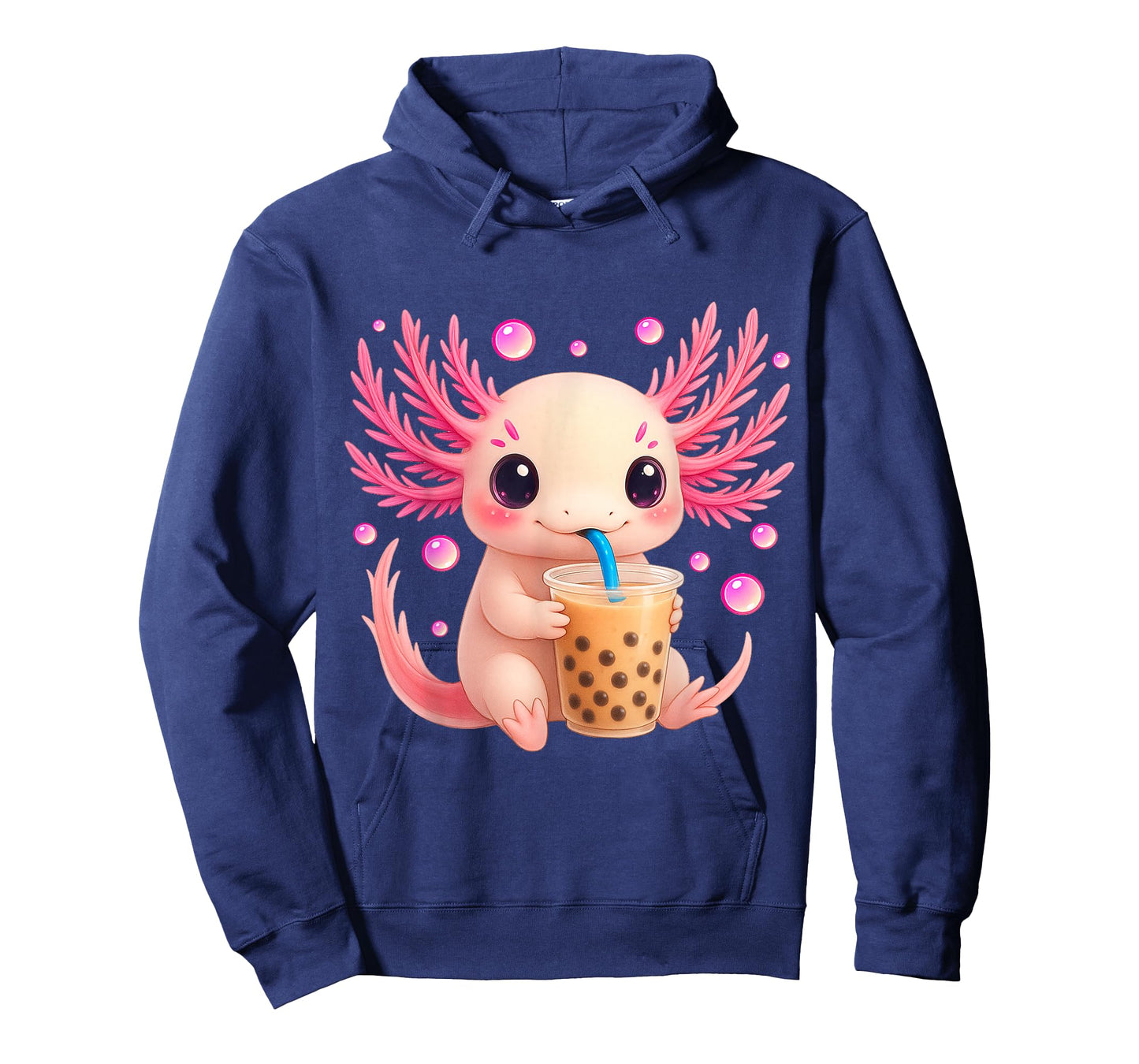 Axolotl Bubble Boba Tea Anime Cute Kawaii Teen Girls Kids T-Shirt