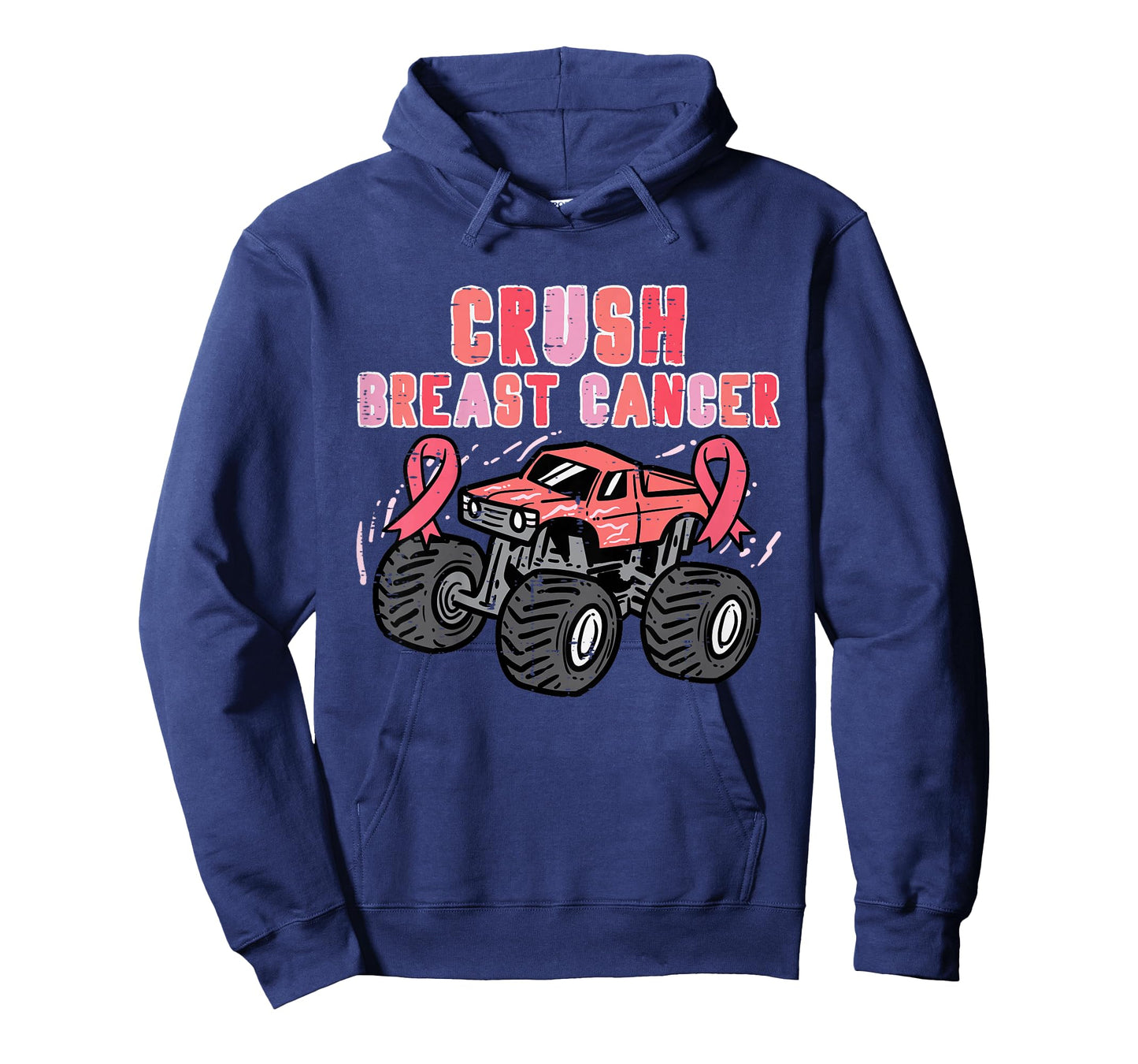 Pink Monster Truck Breast Cancer Awareness Toddler Boy Kids T-Shirt