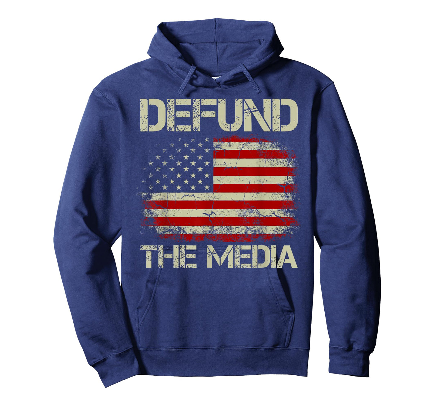 Vintage American Flag Defund The Media T-Shirt for Women Men