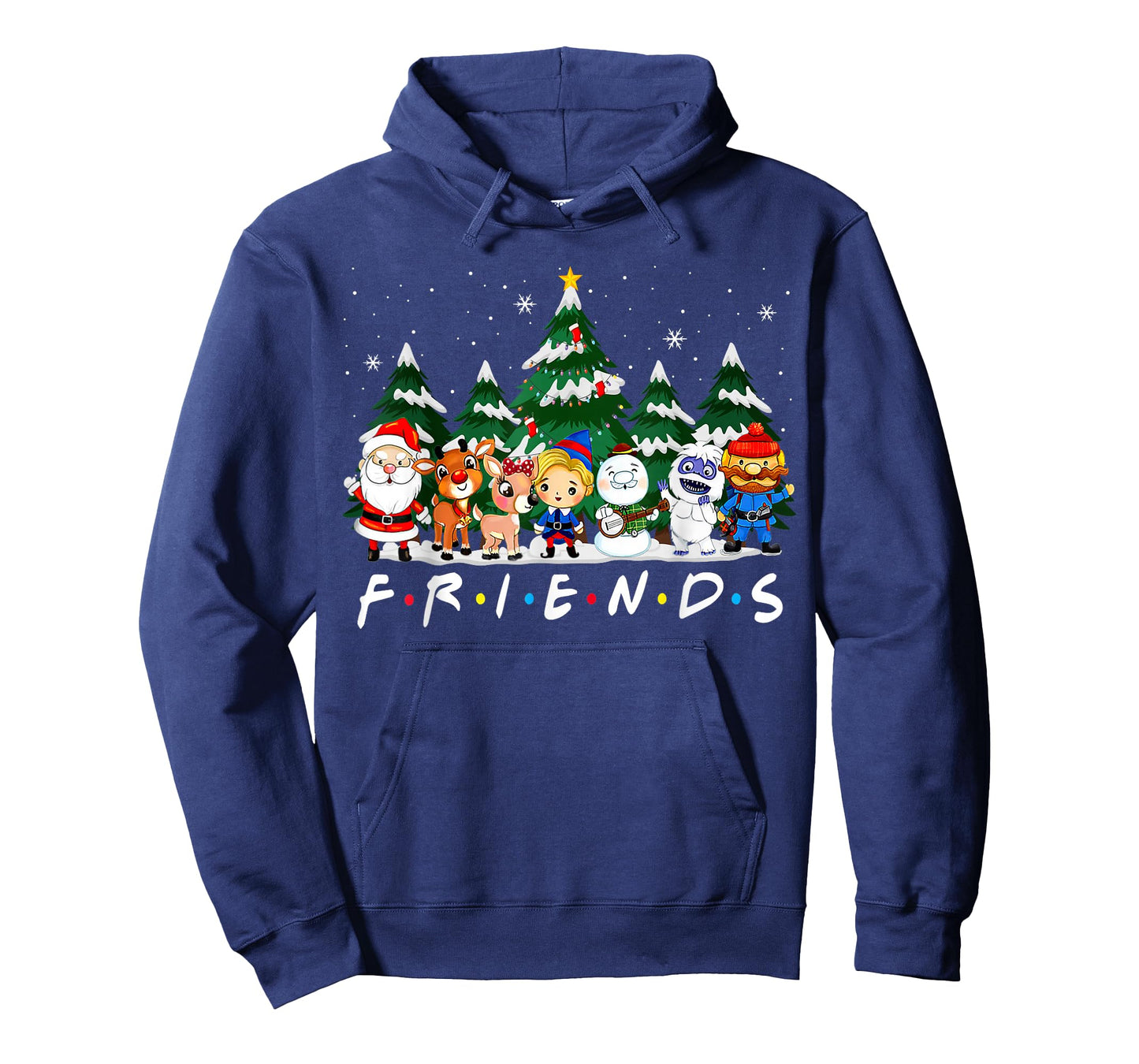 Friends Christmas Santa Rudolph Snowman Family Pajama Xmas T-Shirt