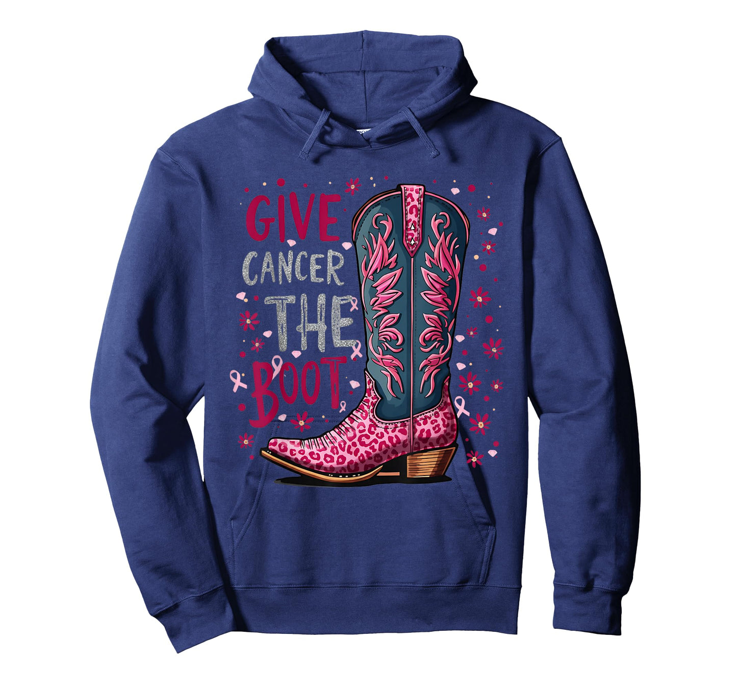 Give Breast Cancer The Boot Cowgirl Texas Cancer Awareness T-Shirt