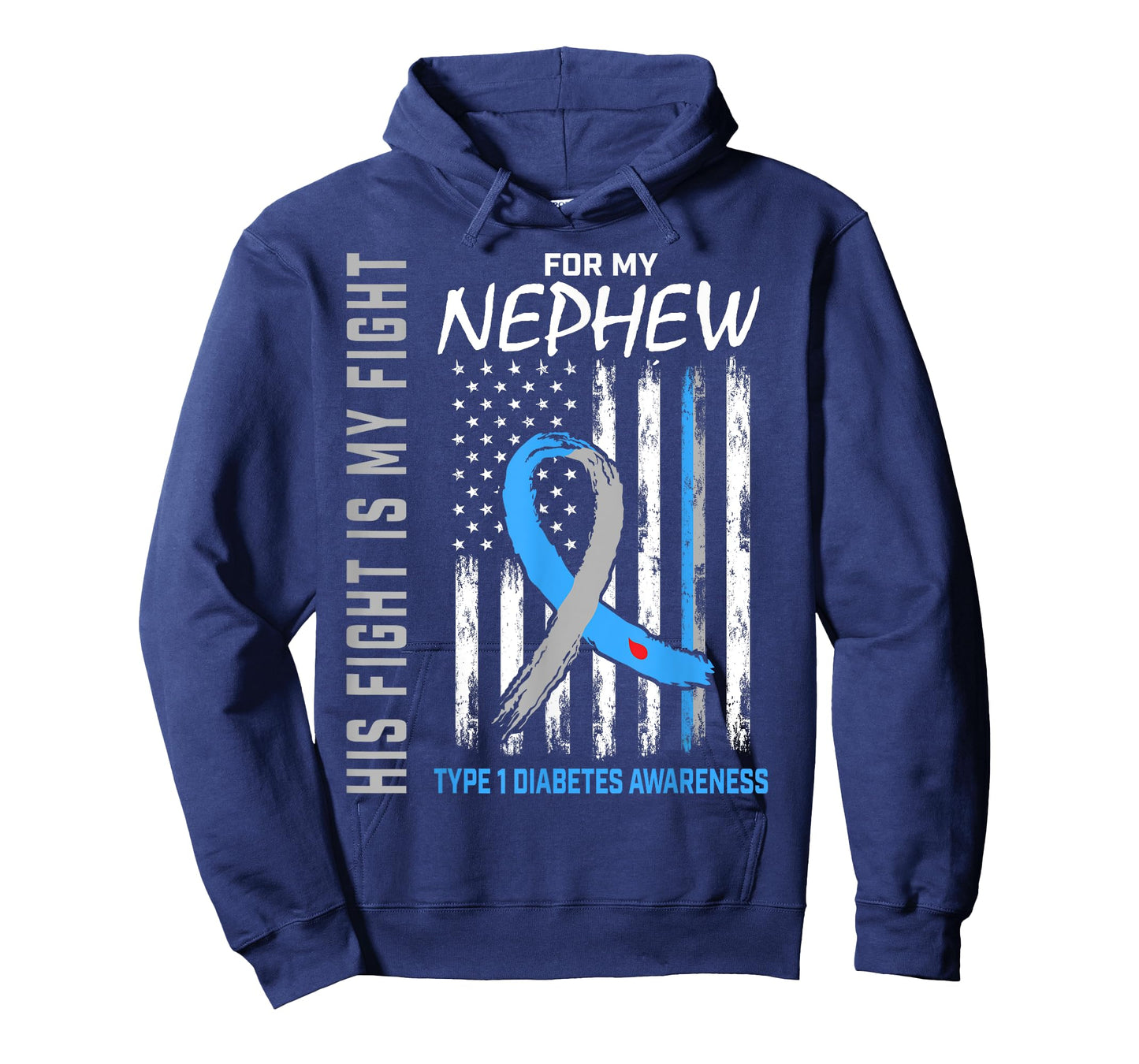 Type One Diabetes Awareness Shirt Nephew American Flag T1D T-Shirt for Women Kids Men