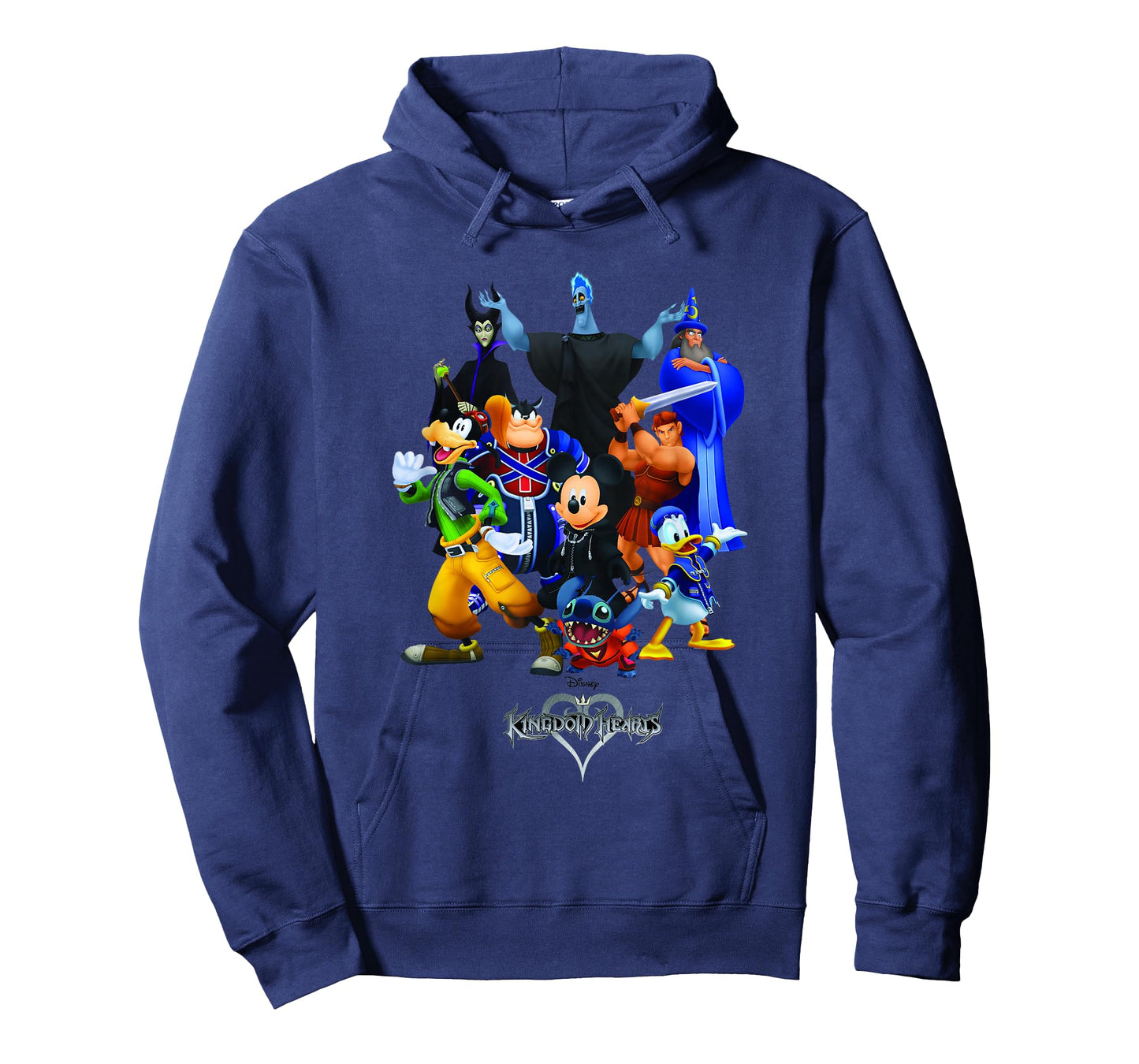 Disney Kingdom Hearts Magical Characters Mash Up Chest Logo T-Shirt
