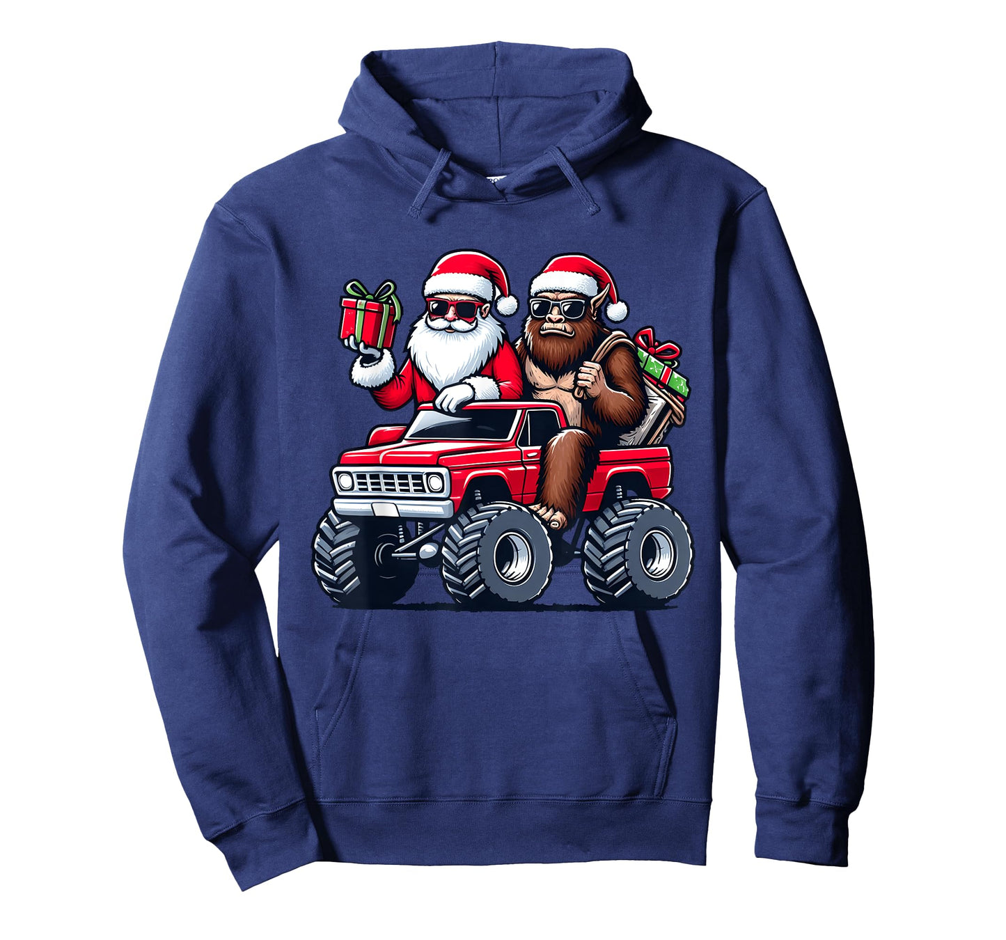 Santa Bigfoot Riding Monster Truck Christmas Toddler Kids T-Shirt