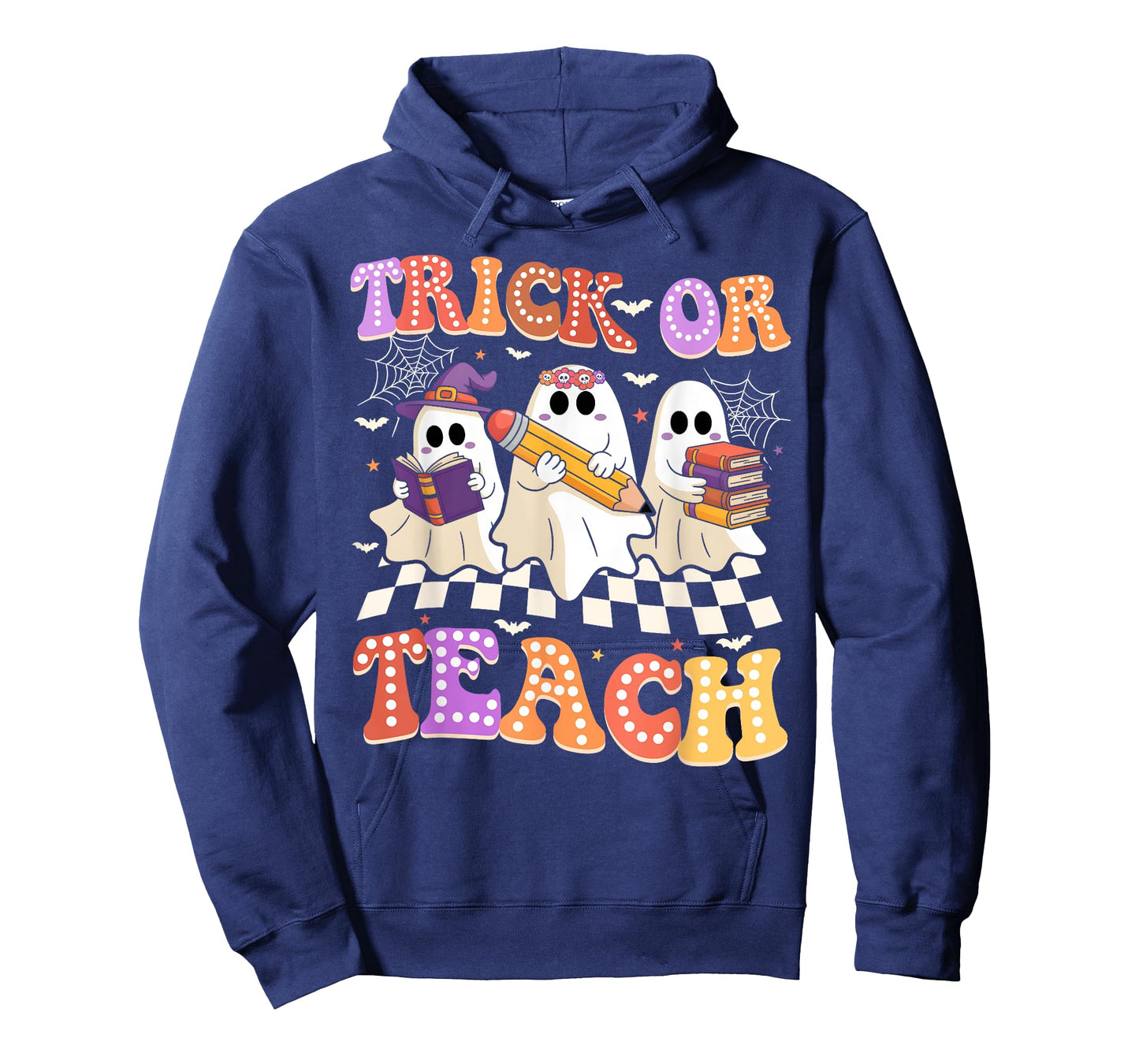 Halloween Groovy Retro Trick Or Teach Teacher Ghost Boo T-Shirt
