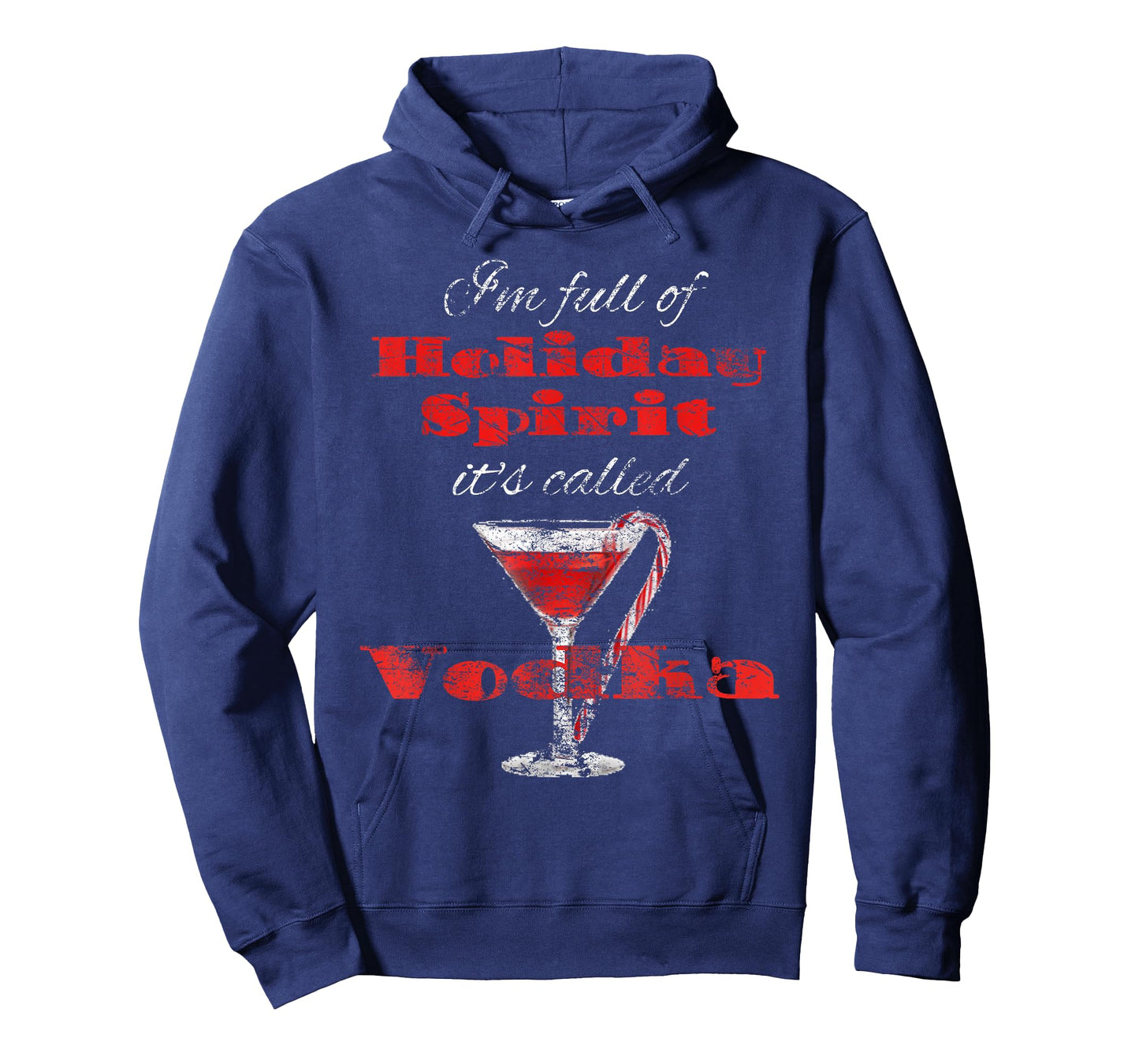 Full of Holiday Spirits Vodka Distressed Christmas T-Shirt