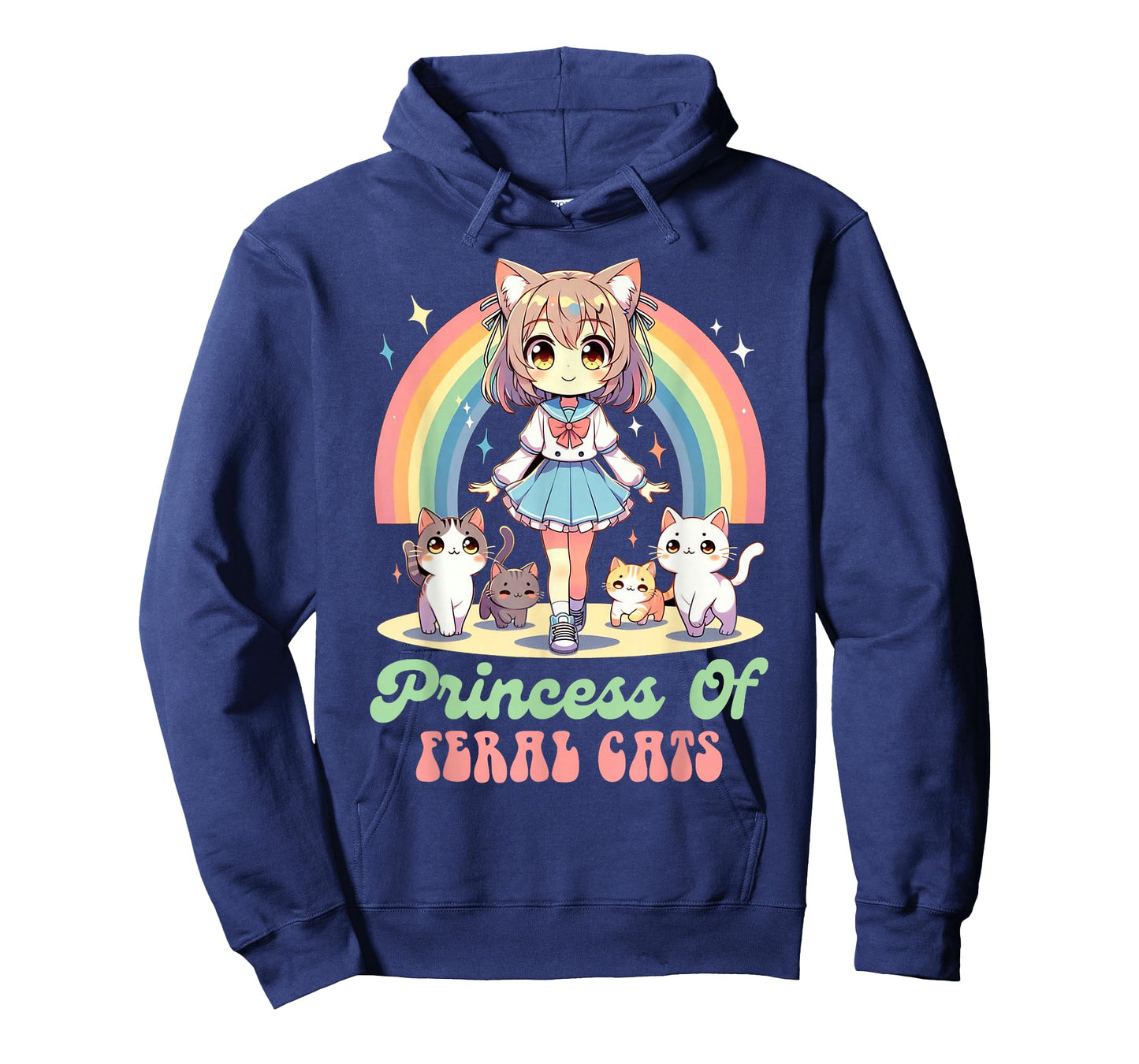 Anime And Cats Lover Princess Of Feral Cats Kawaii Otaku T-Shirt