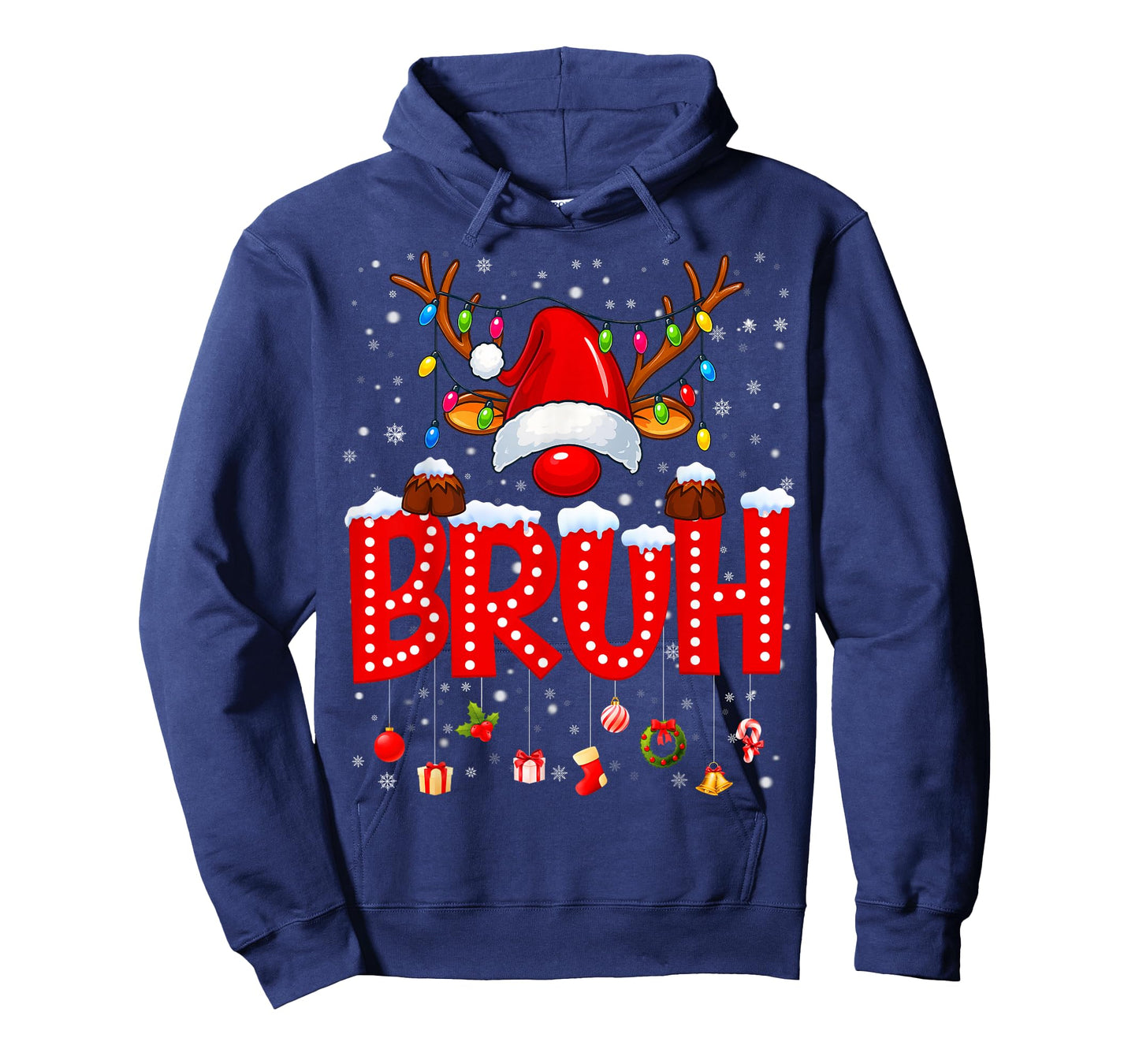 Bruh Reindeer Rudolph Pajamas PJs Christmas Xmas Men Boy Kid T-Shirt