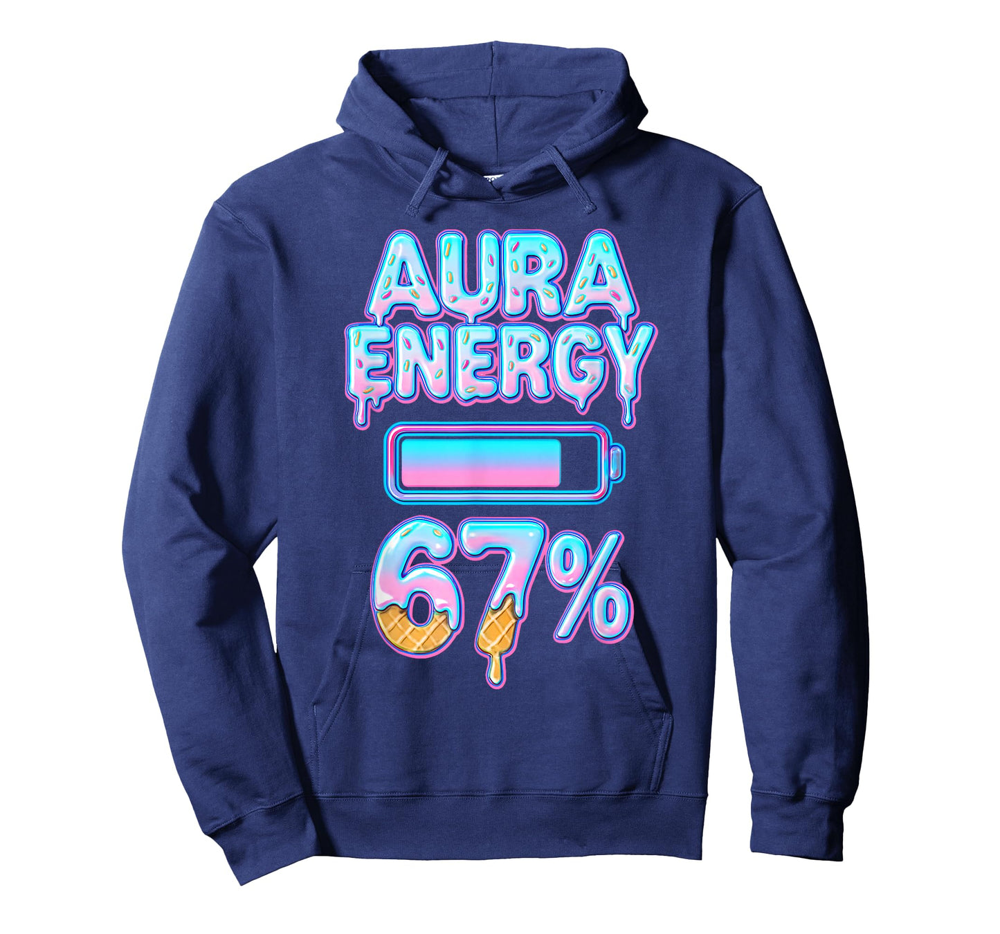 Aura Energy 67 Meme Ice Cream Drip 6 7 Funny Six Seven Teens T-Shirt