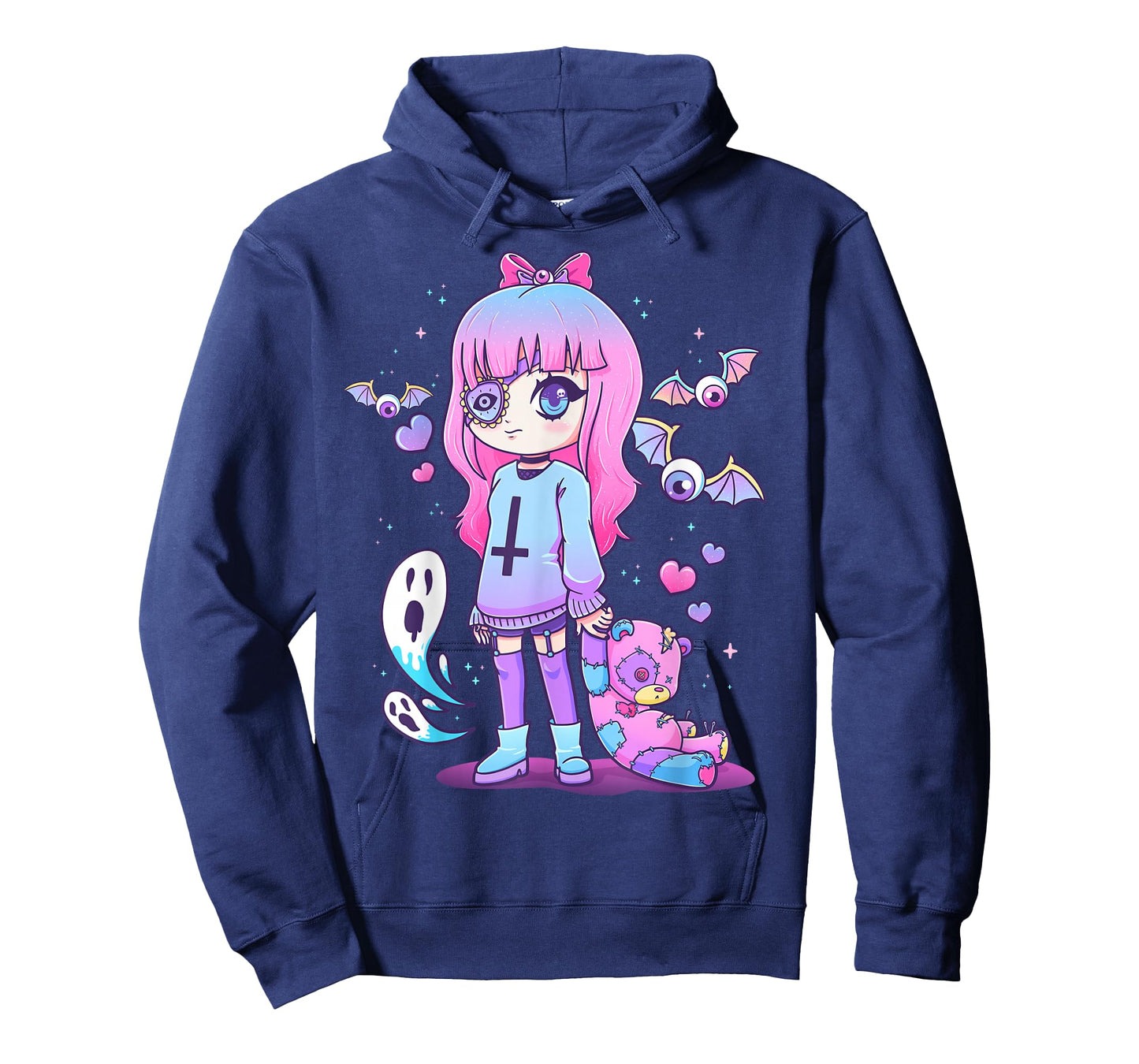 Pastel Goth Creepy Girl Teddy Bear Kawaii Emo Cute Nu Goth T-Shirt