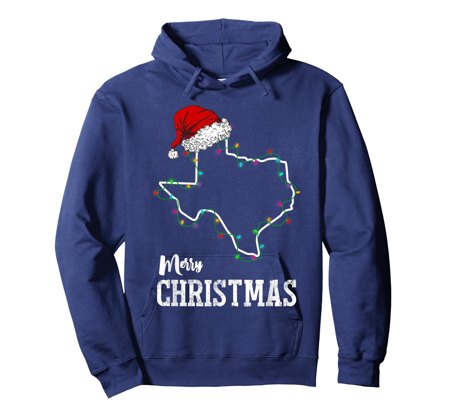 Merry Christmas Texas Christmas Light Santa Hat Pajama T-Shirt