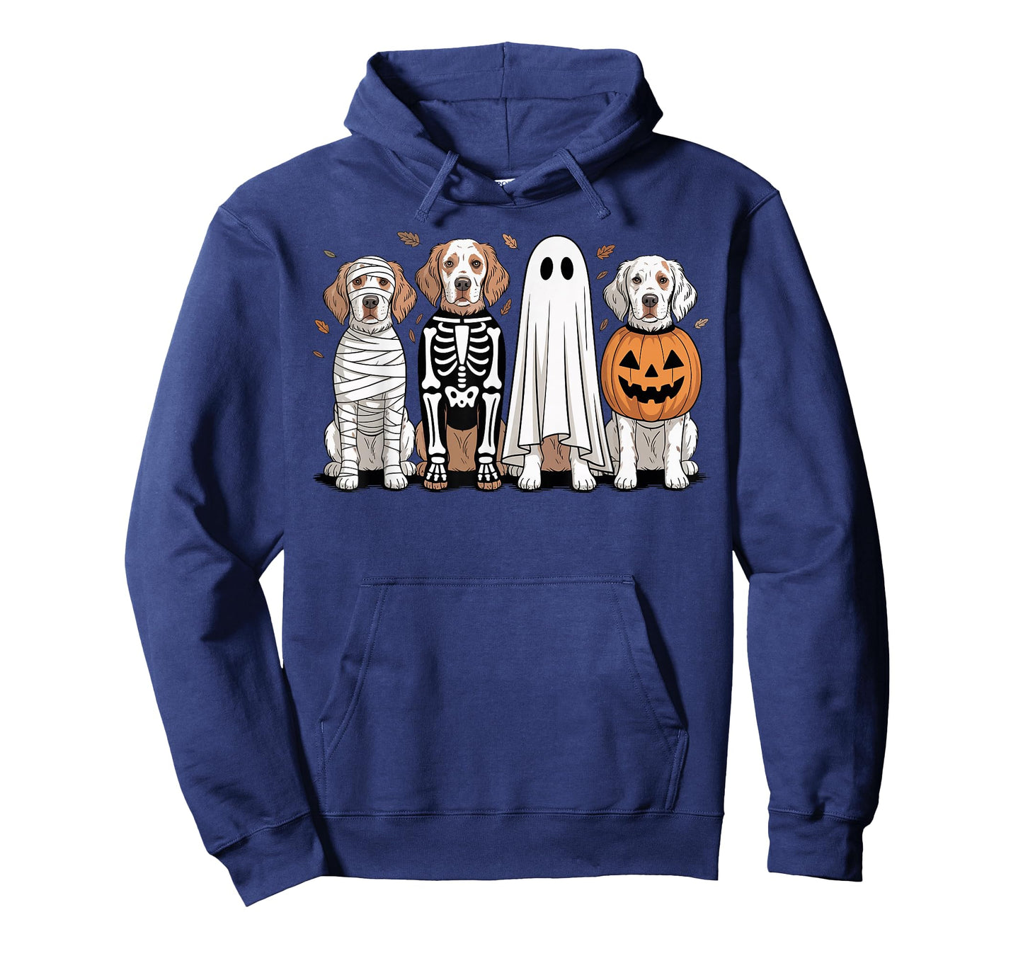 Spooky Ghost English Setter Pumpkin Halloween Dog Skeleton T-Shirt