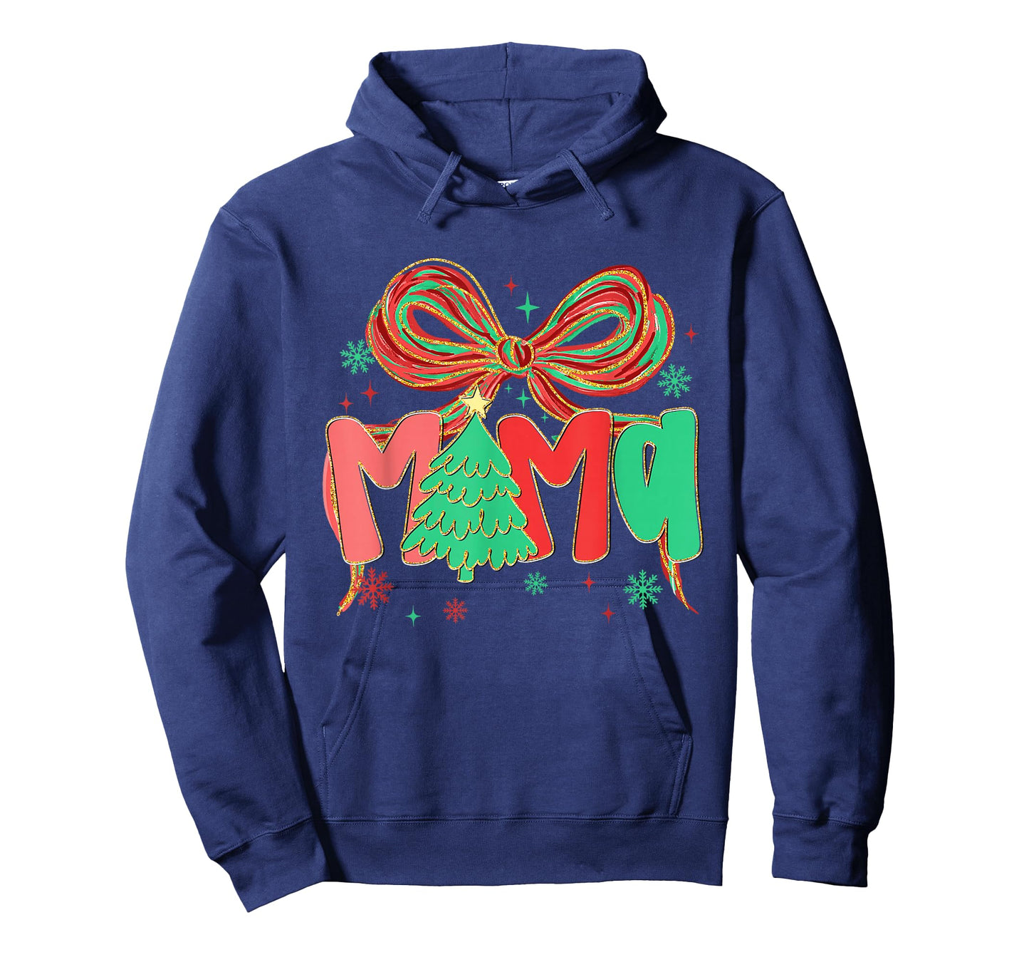 Coquette Bow Mama Christmas Tree Festive Holiday Xmas Mom T-Shirt