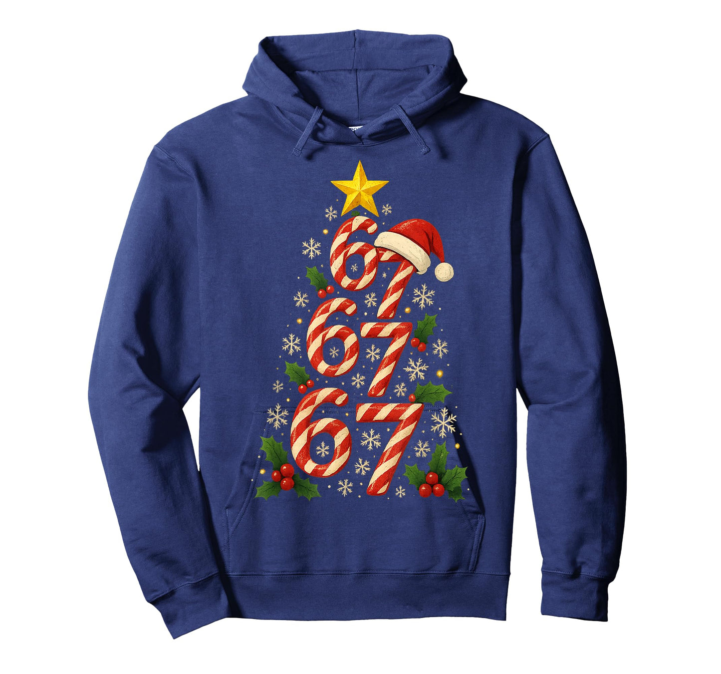 67 Christmas Tree Candy Cane Holiday Six Seven Meme Brainrot T-Shirt