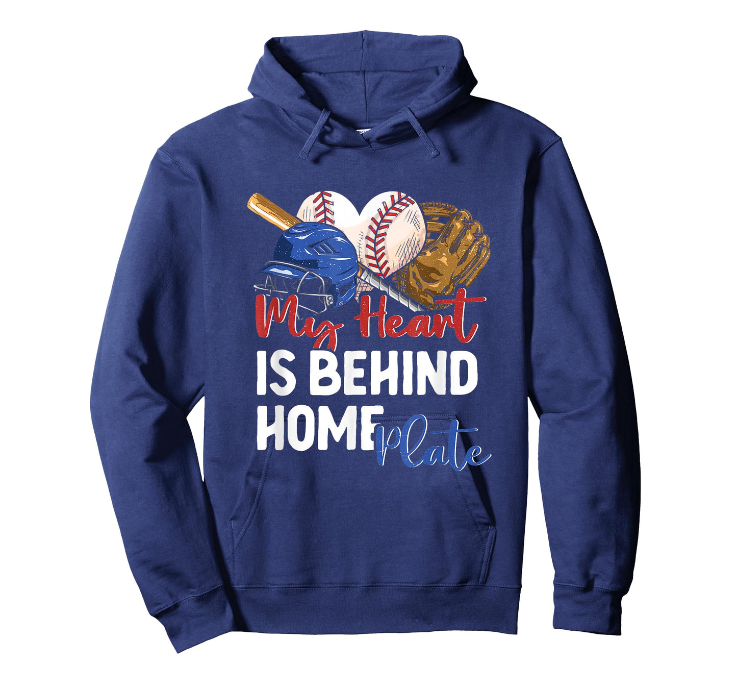 Mom Baseball Softball My Heart Is Behind Home Plate Catcher T-Shirt