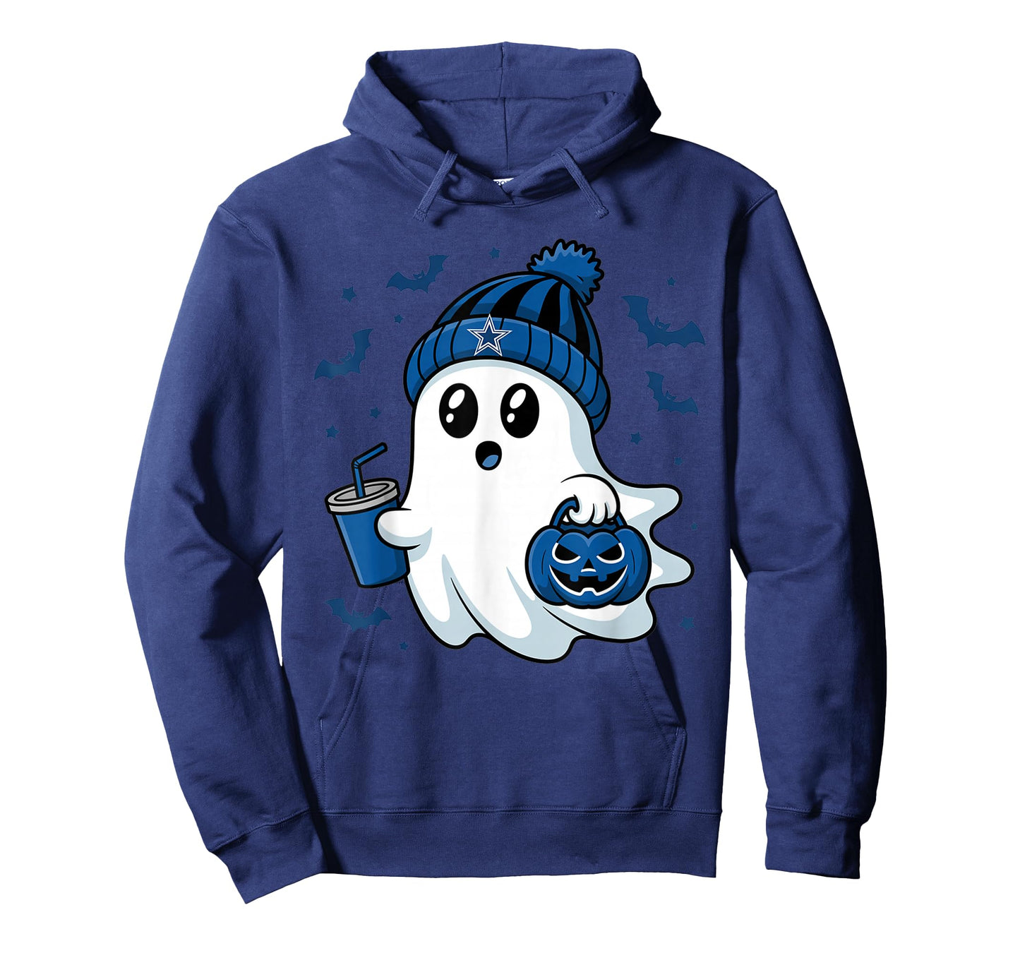 Vintage Dallas Ghost Cute Ghost Halloween Blue Pumpkin T-Shirt