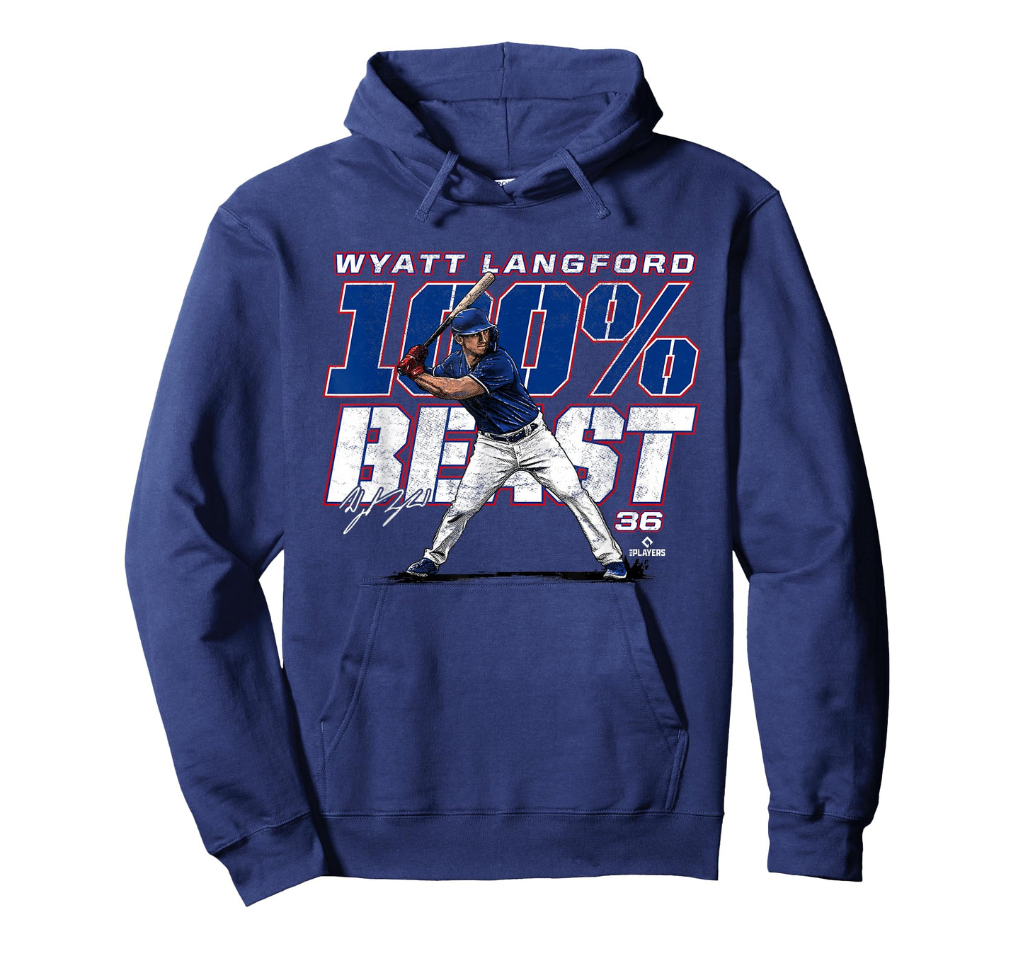 100 Percent Beast Wyatt Langford Texas MLBPA T-Shirt