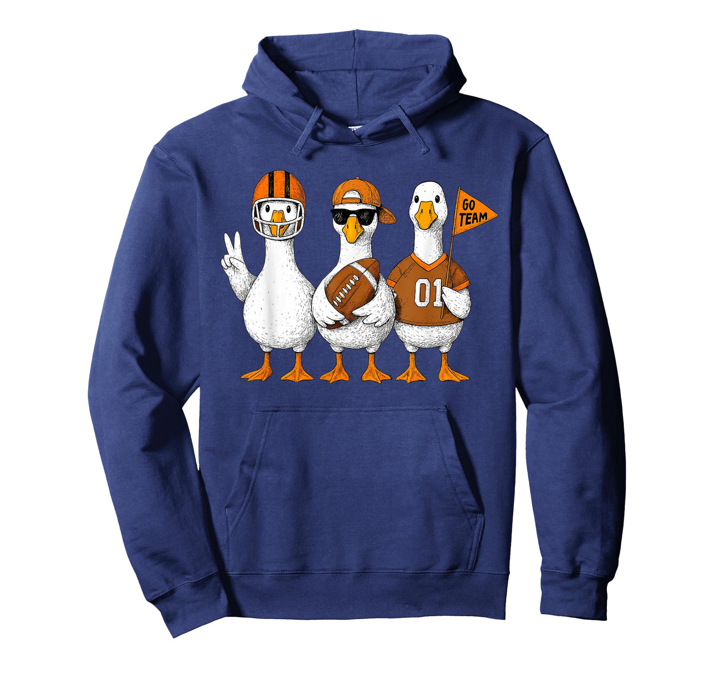 Funny Silly Goose Duck Football Fall Football Game Day Cheer T-Shirt