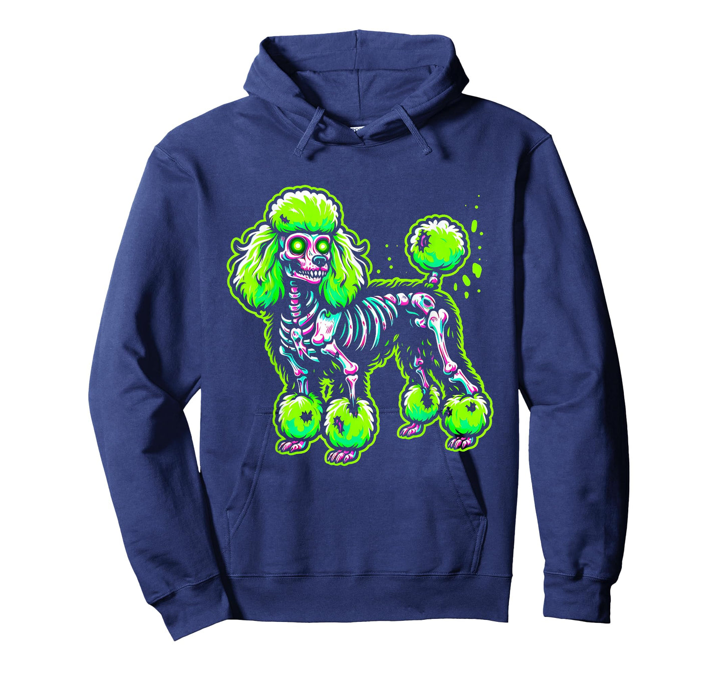 Zombie Poodle Dog Ghost Dark Halloween Horror Skeleton Gifts T-Shirt