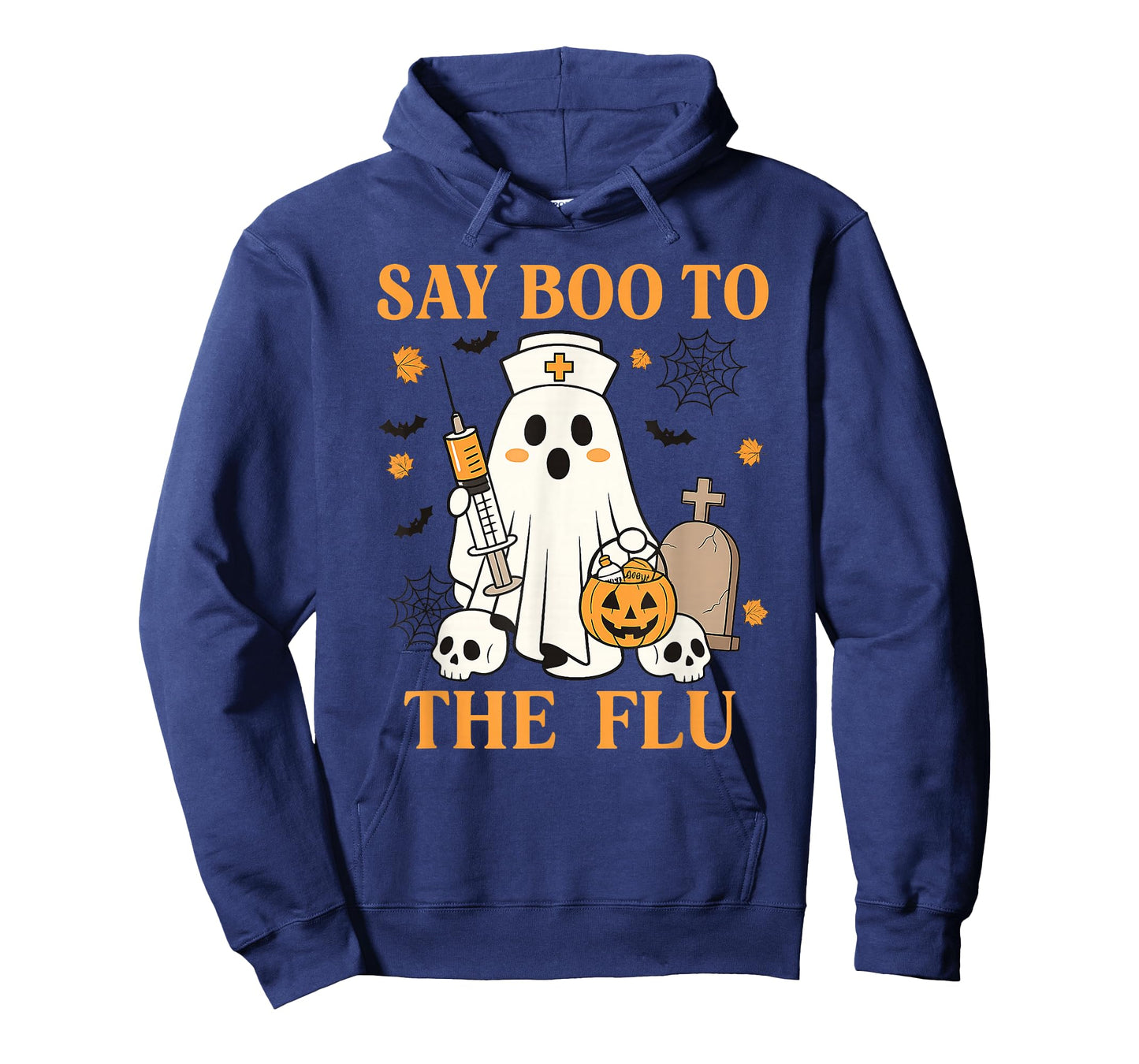 Retro Nurse Ghost Halloween Vaccine Say Boo to The Flu T-Shirt