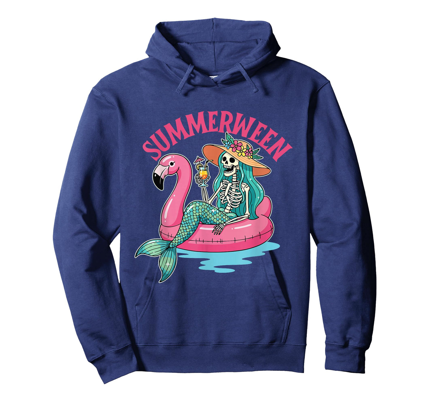 Summerween - Mermaid Skeleton Spooky Halloween Costume T-Shirt