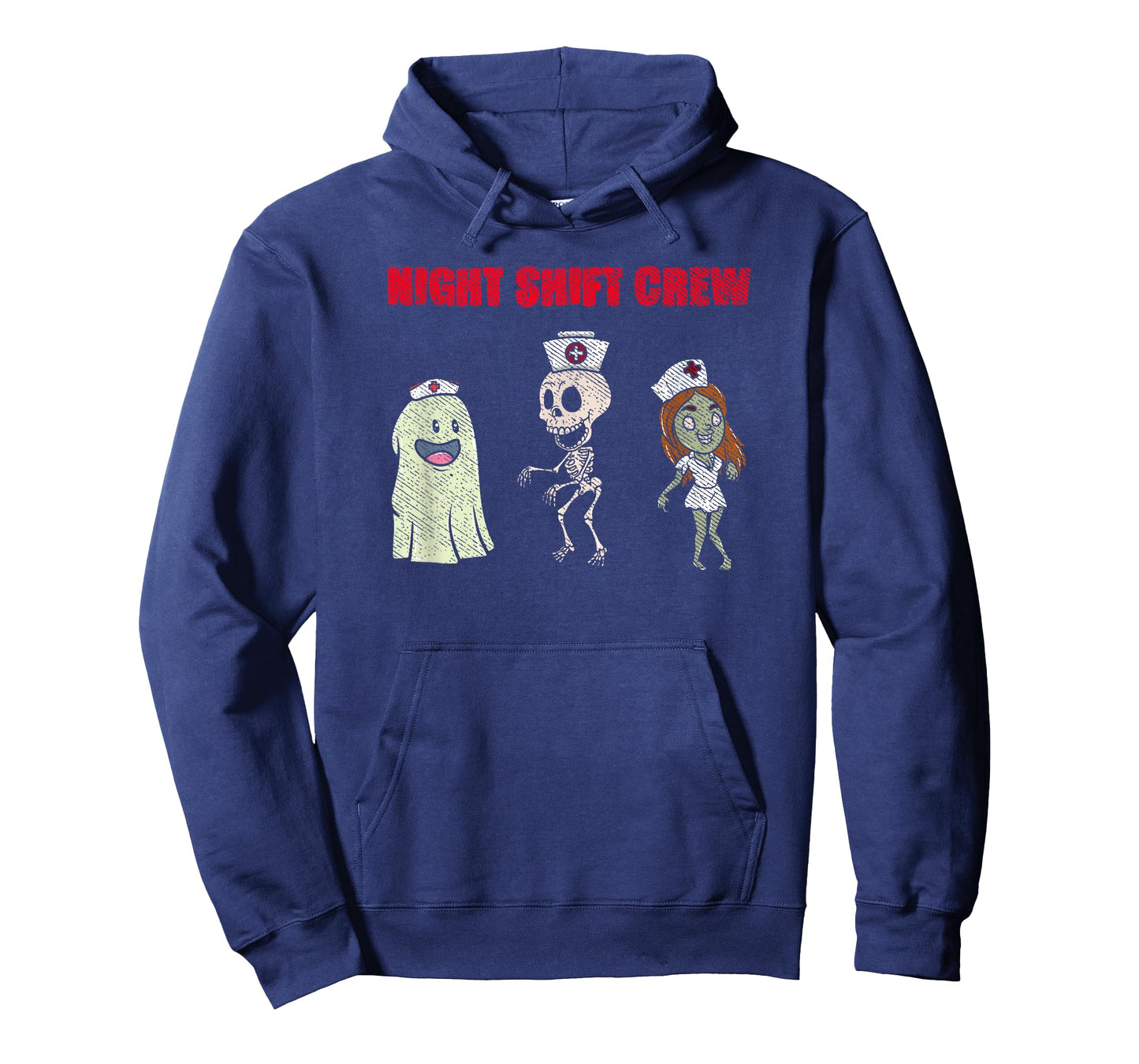 Night Shift Crew Ghost Skeleton Zombie Funny Halloween Nurse T-Shirt
