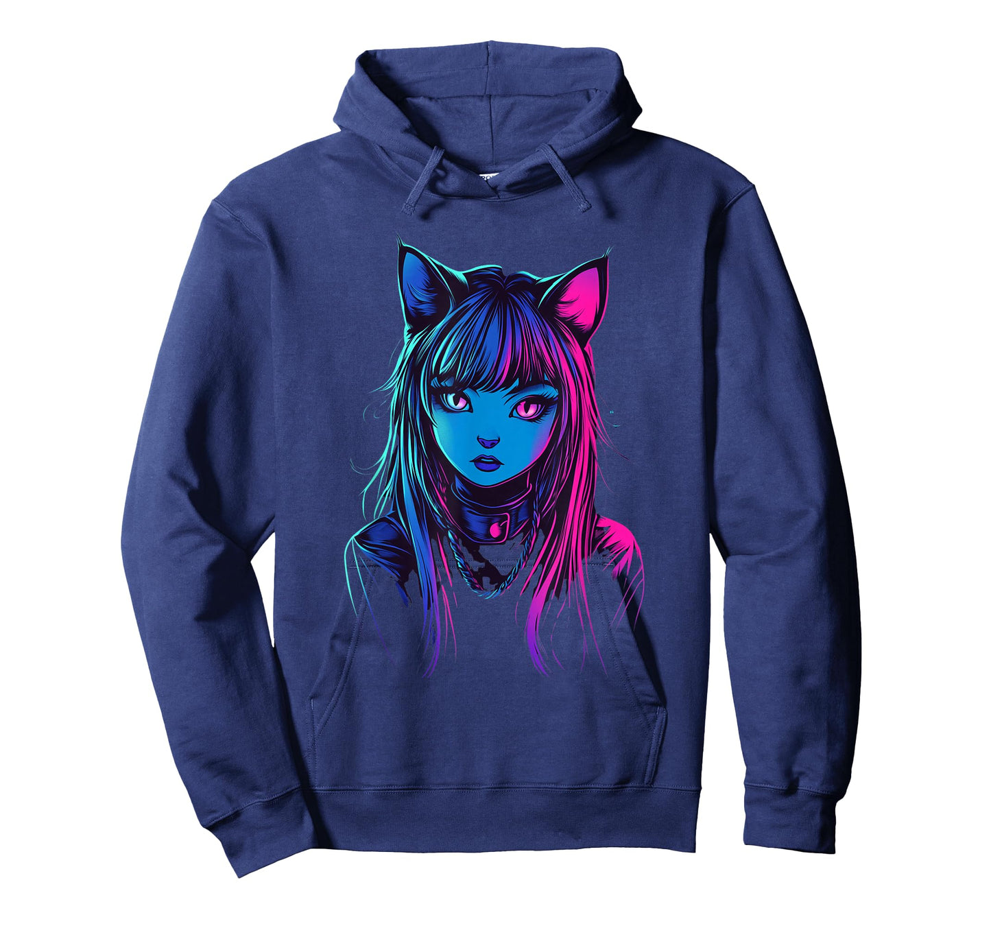 Neon Anime Cat Girl Furry Style Art for Teens Kawaii Cosplay T-Shirt