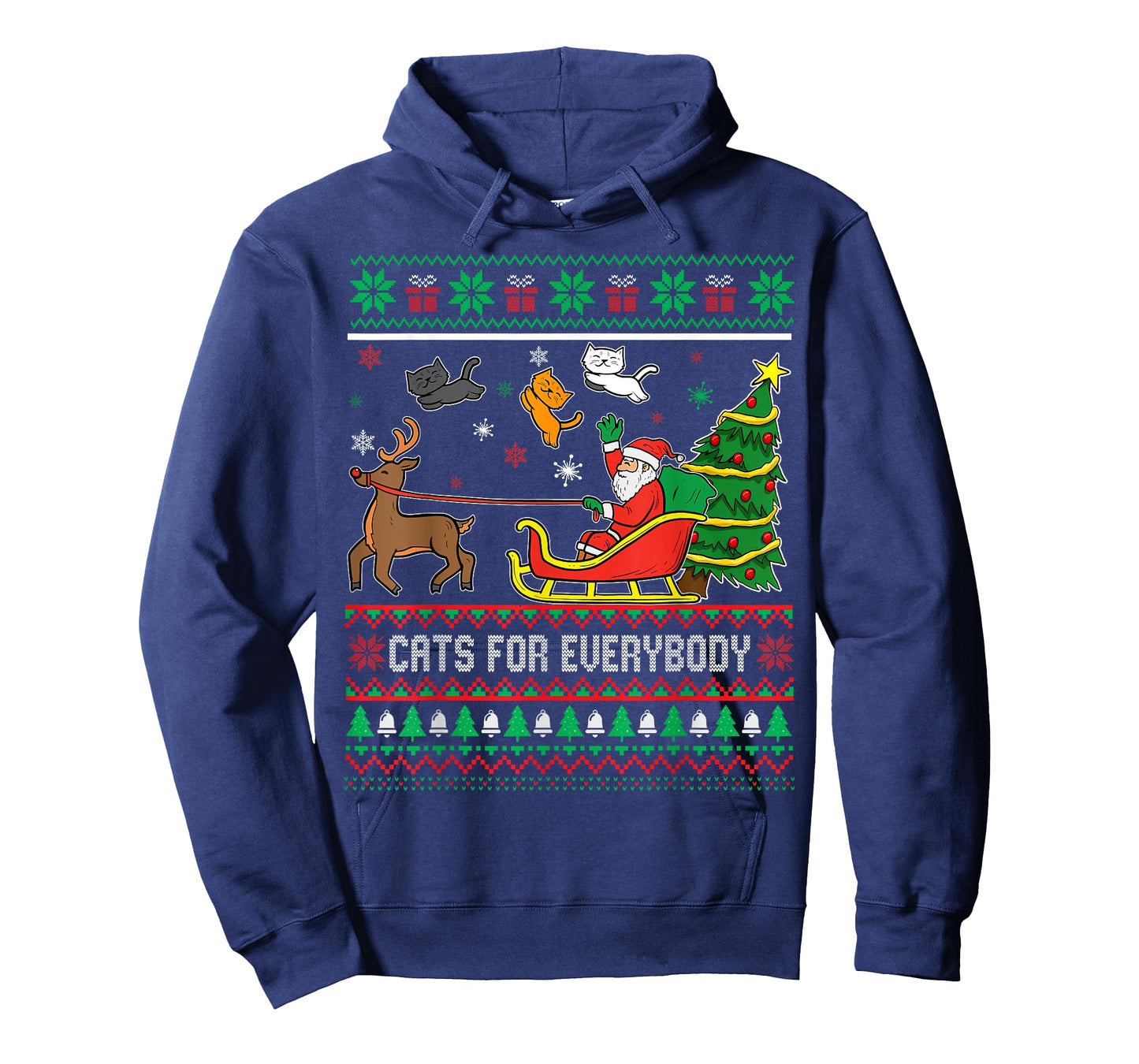 Cats For Everybody Christmas Cat Santa Funny Ugly Xmas Men Women Kids T-Shirt