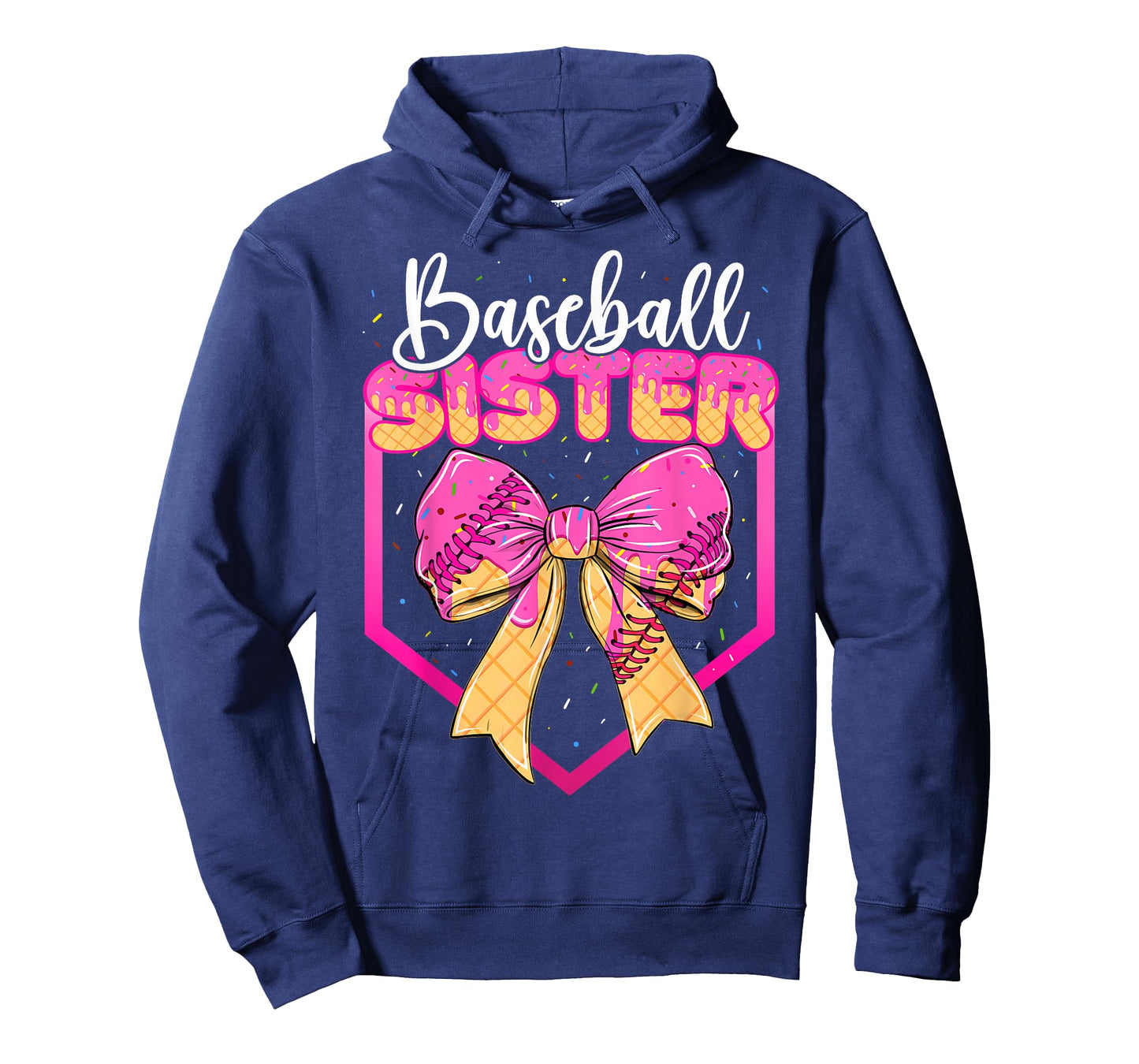 Baseball Sister Drip Ice Cream Drip Girls Sprinkle Youth T-Shirt