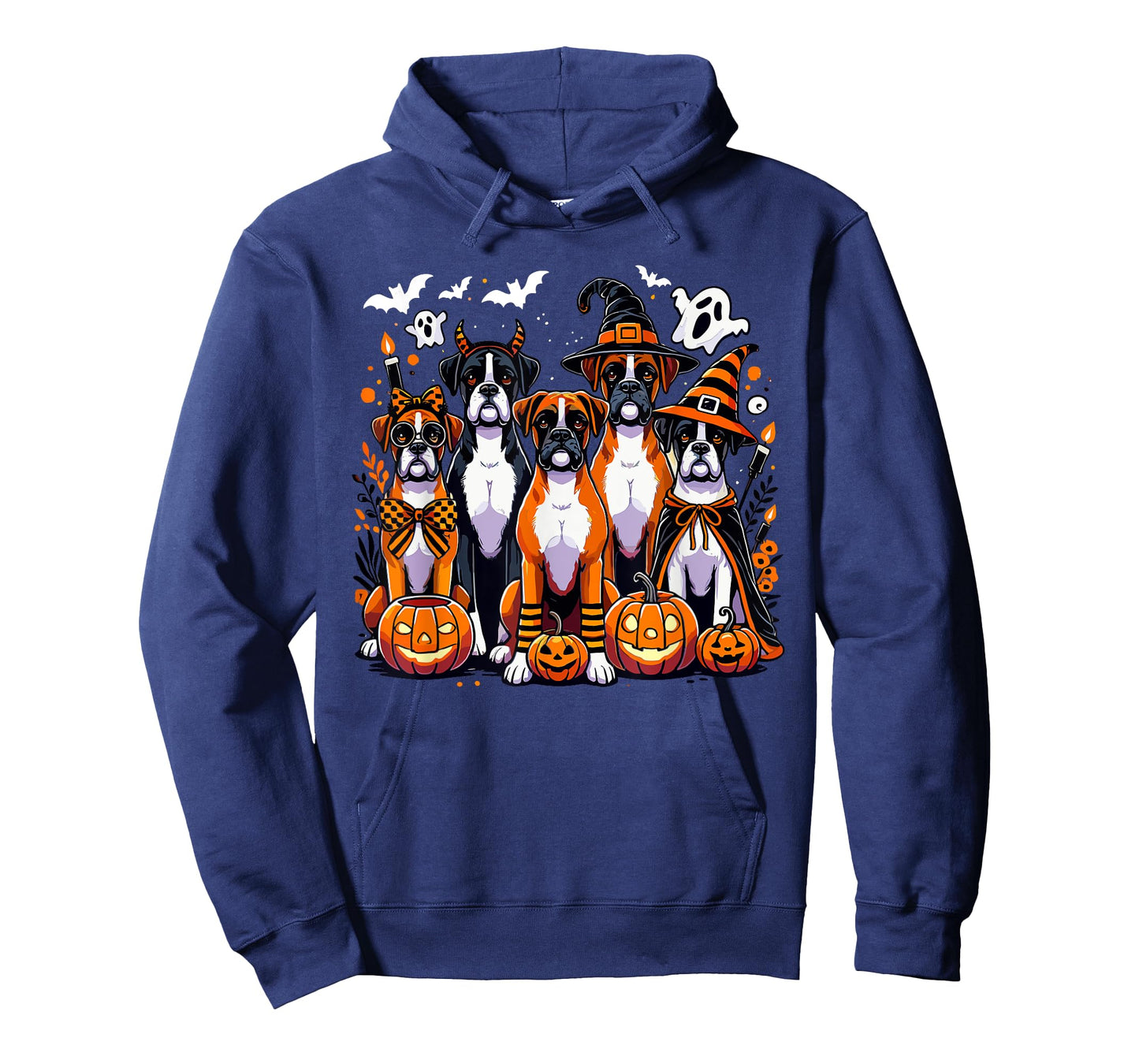 Boxer Halloween Costume, Dog Ghost Witch Hat Men Women Kids T-Shirt