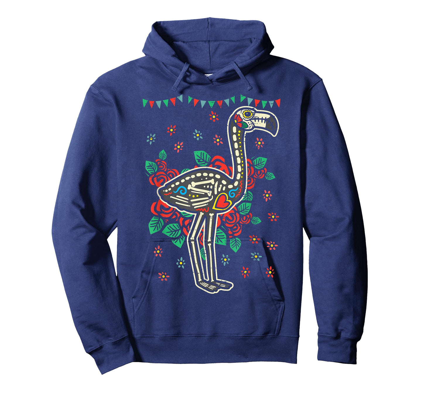 Sugar Skull Flamingo Dia De Muertos Mexican Halloween Bird T-Shirt
