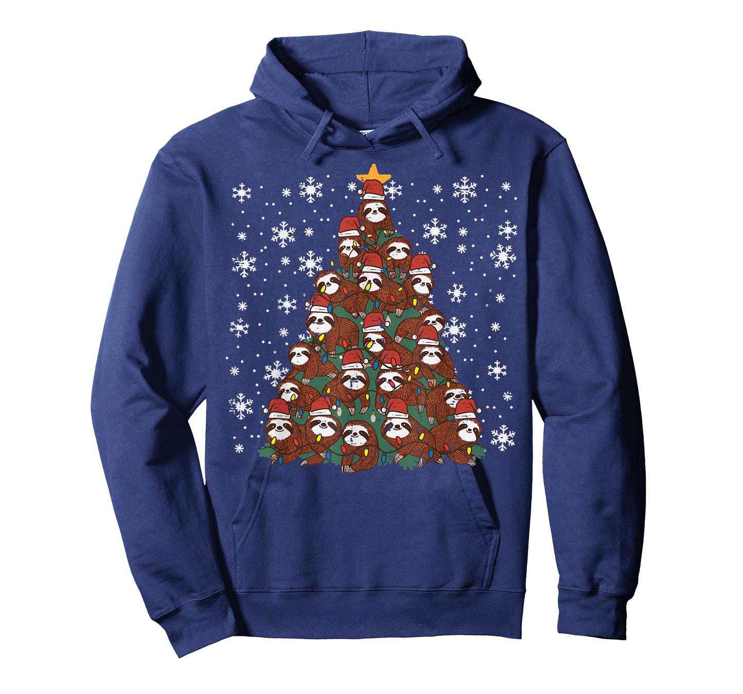 Christmas Tree Sloths Cute Xmas Lazy Kids Women Men Youth T-Shirt