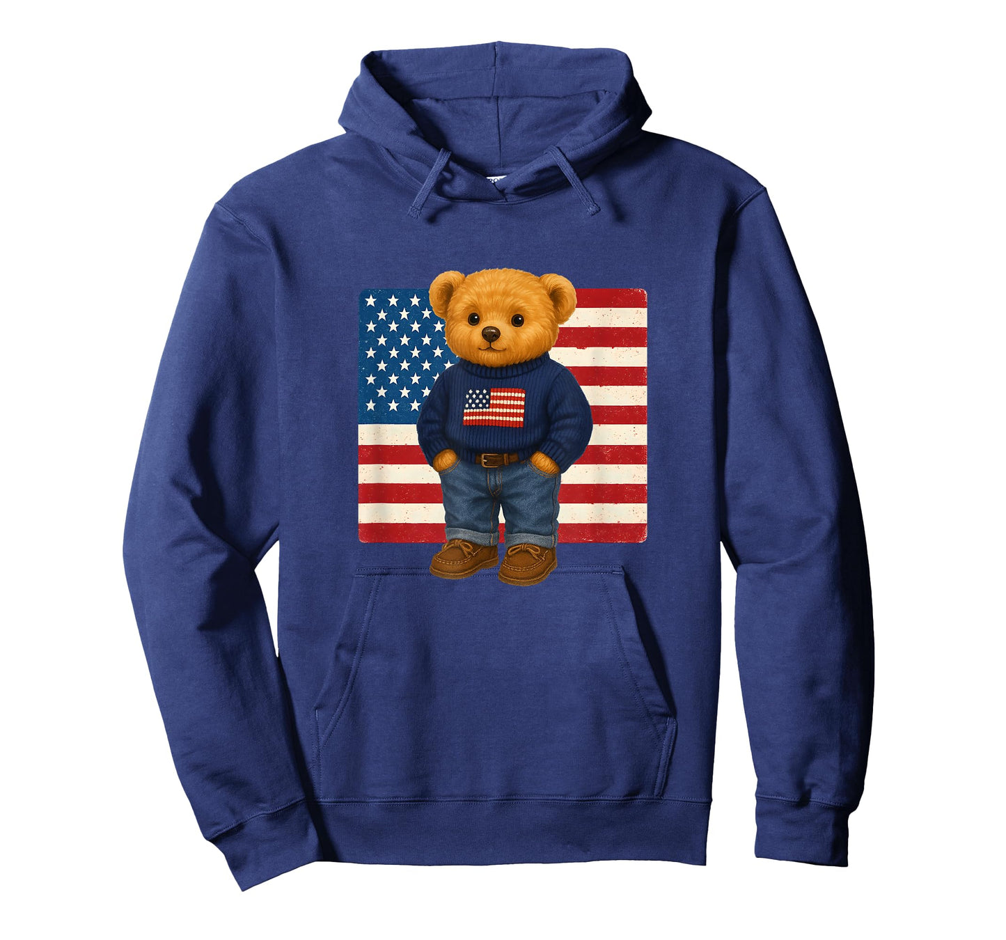 Cool American USA Teddy Bear Illustration Graphic Designs T-Shirt