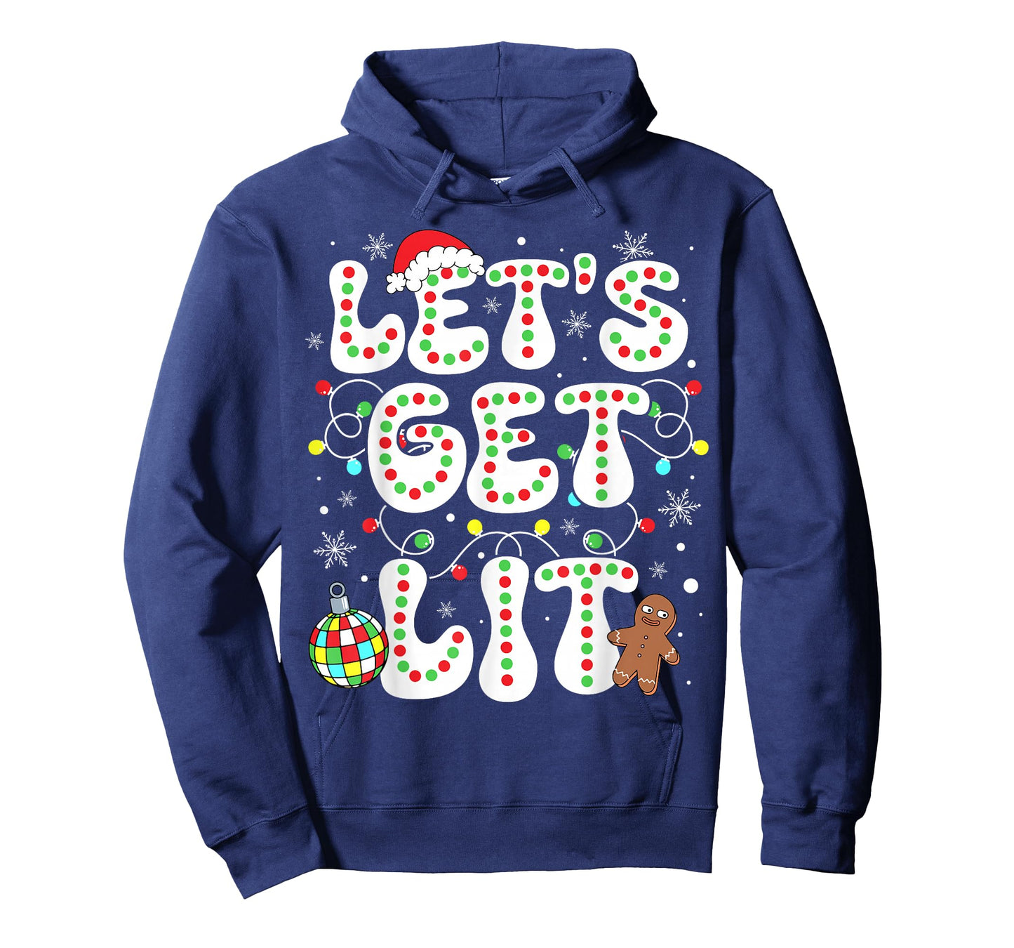 Let's Get Lit Funny Christmas Lights Xmas Pajamas Holiday T-Shirt