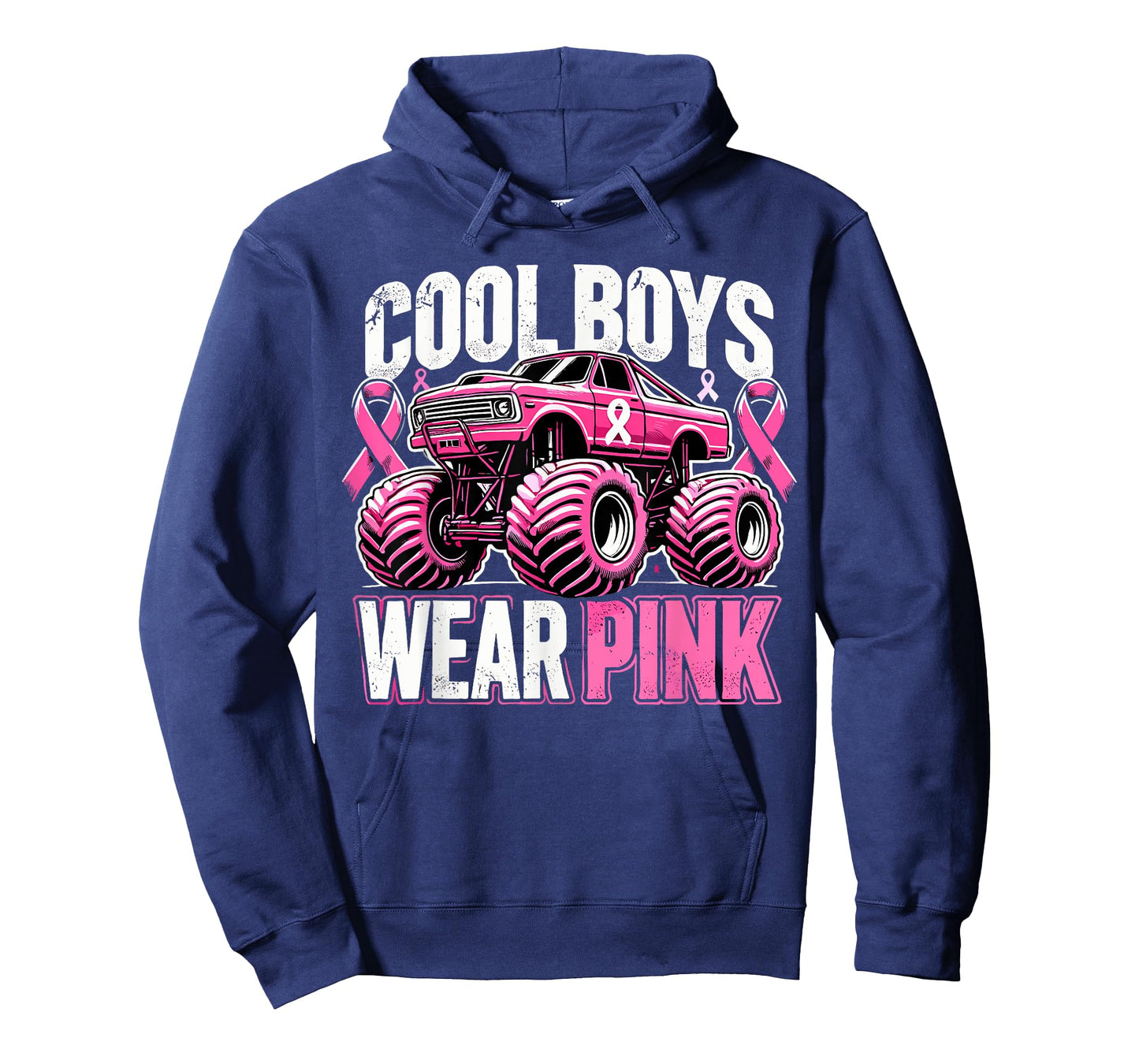 Monster Truck Breast Cancer Awareness Cool Boys Wear Pink T-Shirt