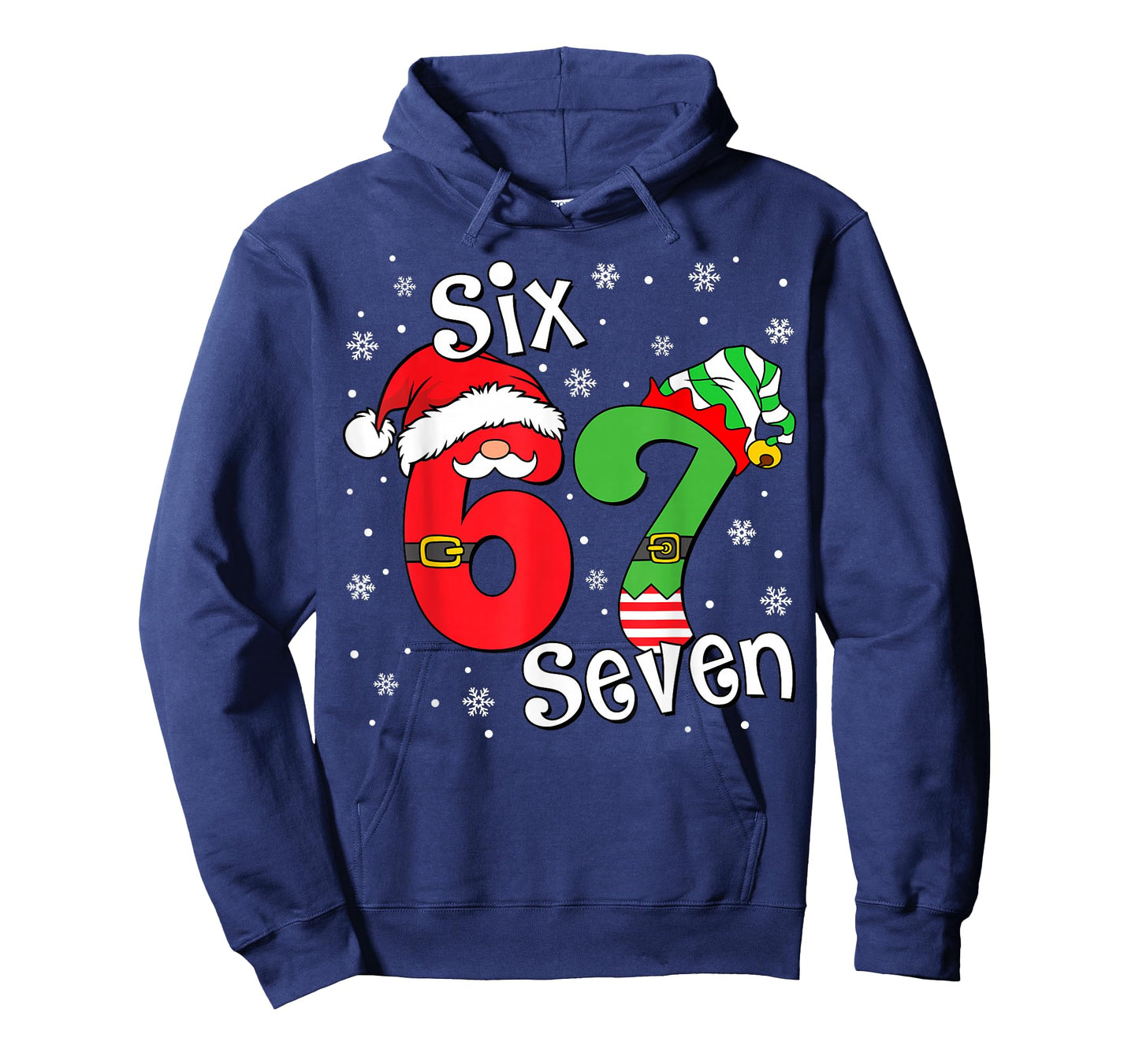 Funny Six Seven 67 Meme 6 7 Elf Santa Christmas Pajamas Kids T-Shirt