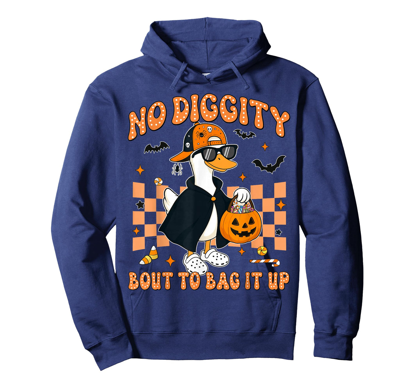 Halloween Goose Ghost No Diggity Bout to Bag it Up Kids Boys T-Shirt