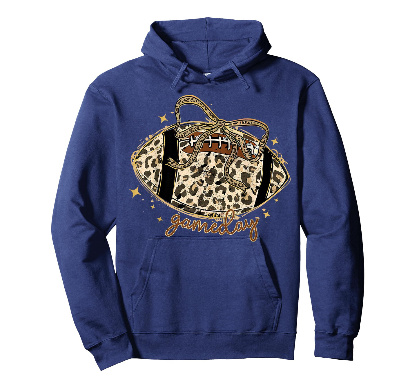 Touchdown Coquette Bow Leopard American Football Game Day T-Shirt